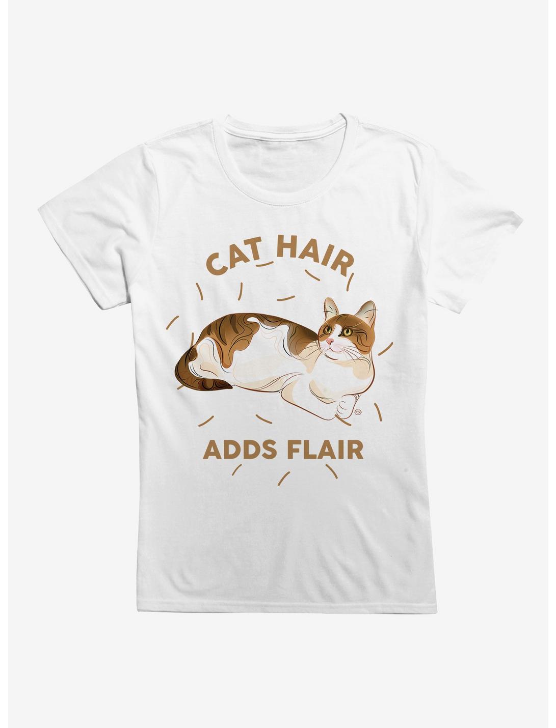 Cat Hair Adds Flair Girls T-Shirt, WHITE, hi-res