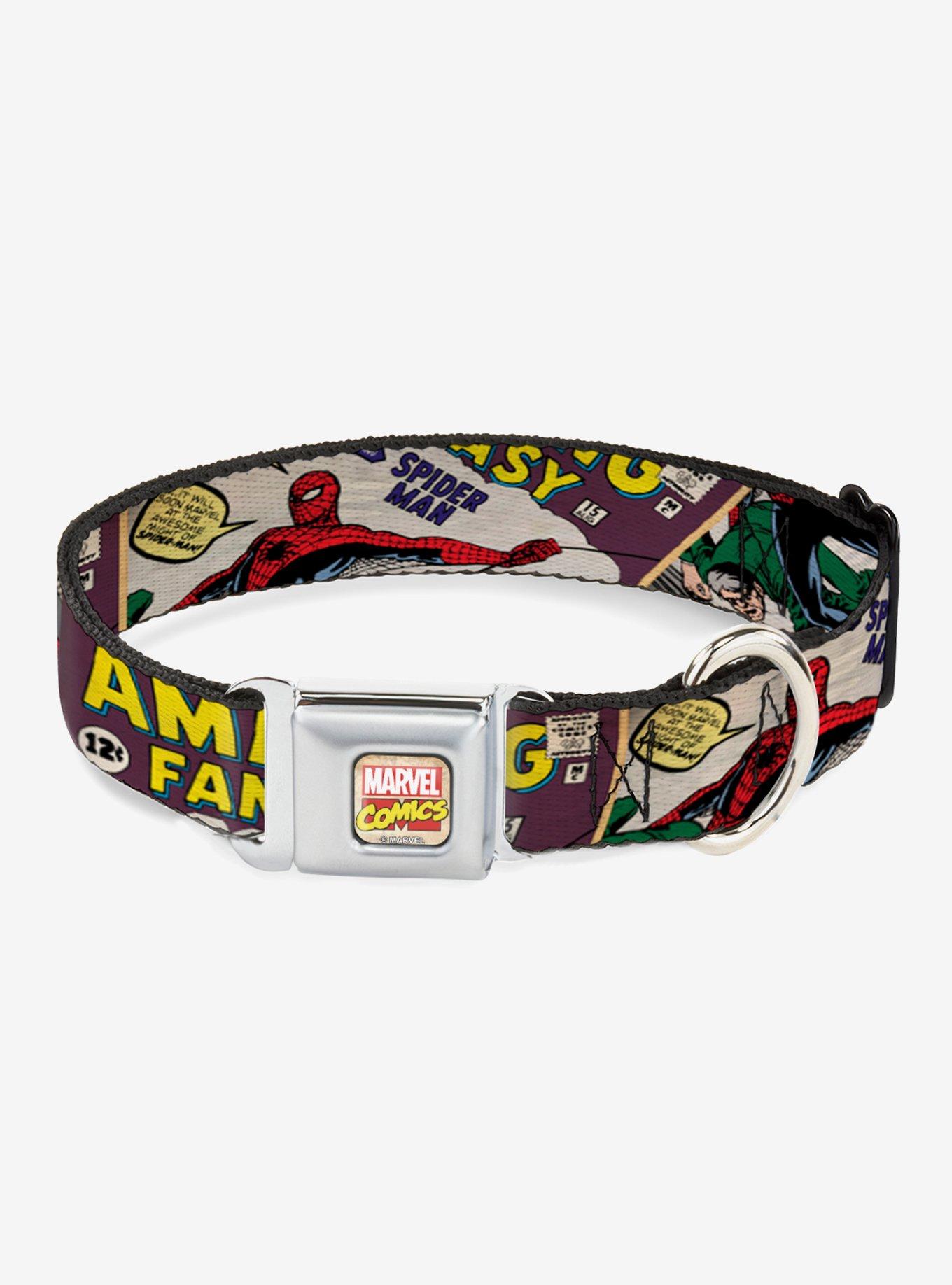 Marvel Spider-Man Amazing Fantasy Cover Pose Dog Collar Seatbelt Buckle, MULTICOLOR, hi-res
