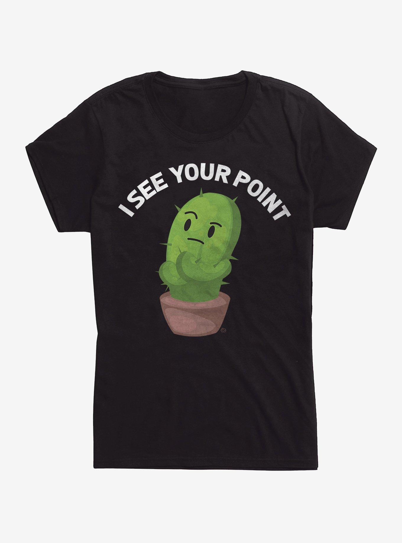 I See Your Point Cactus Girls T-Shirt, BLACK, hi-res
