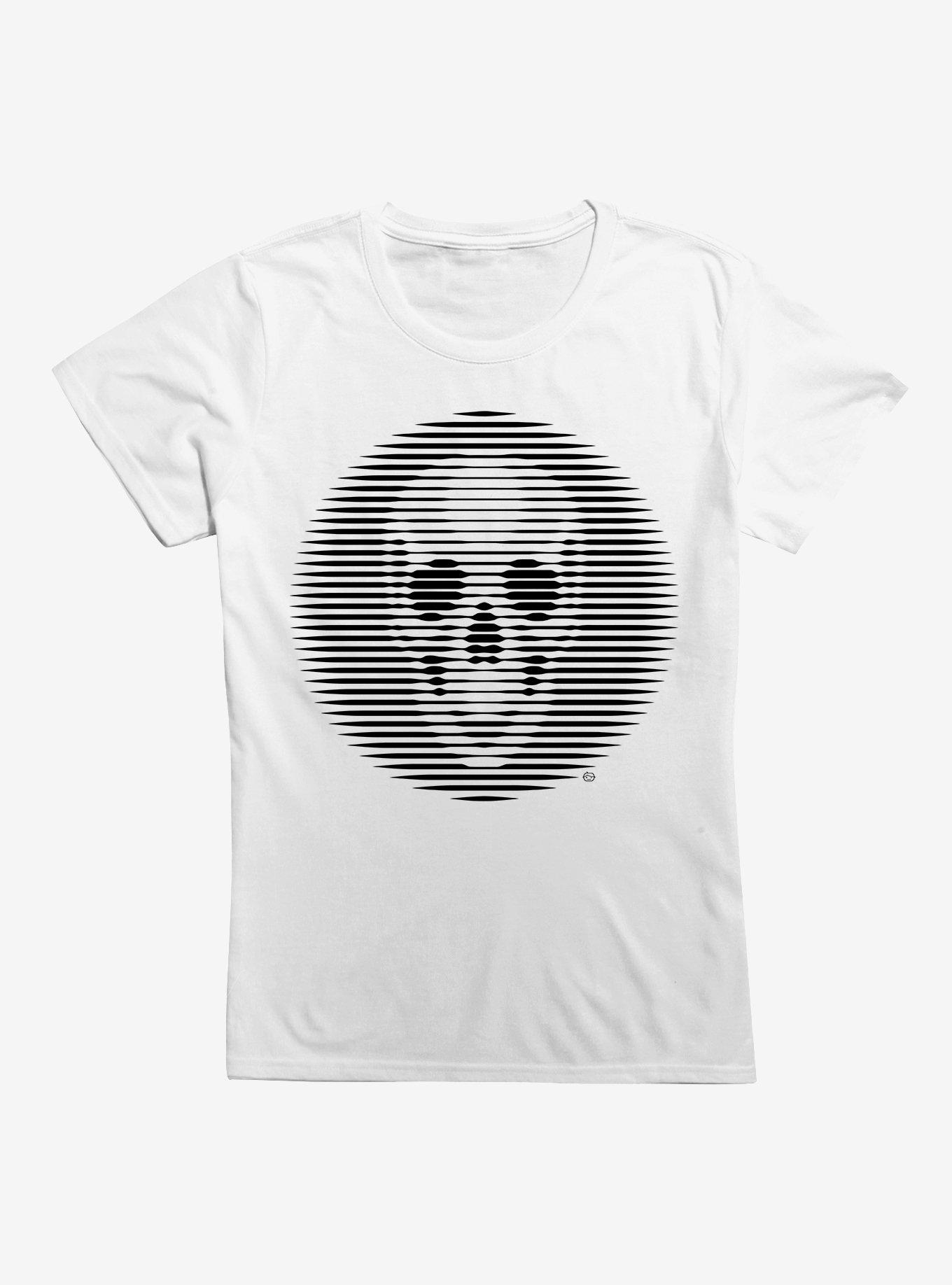 Skull Optical Illusion Girls T-Shirt, WHITE, hi-res