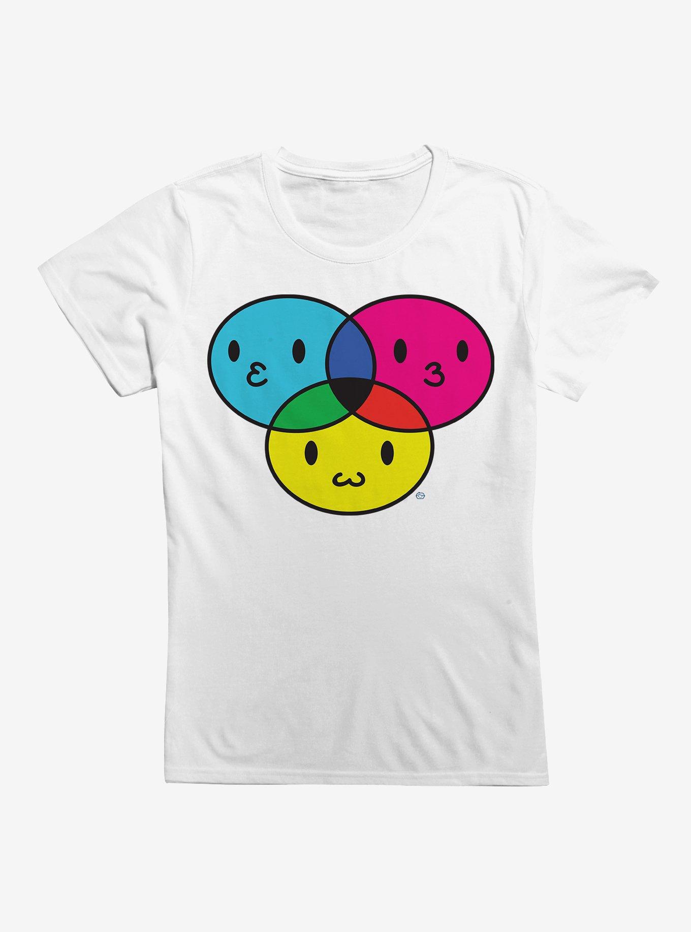 Squishy Face Venn Diagram Girls T-Shirt, WHITE, hi-res