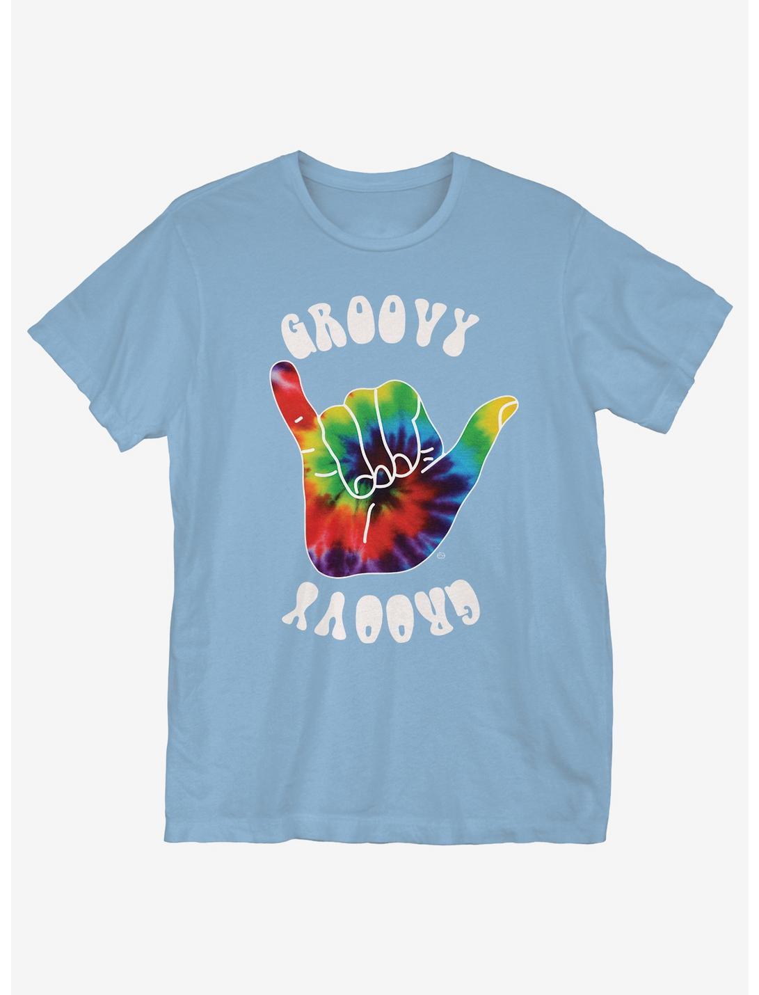 Groovy Hand Tie Dye T-Shirt, LIGHT BLUE, hi-res