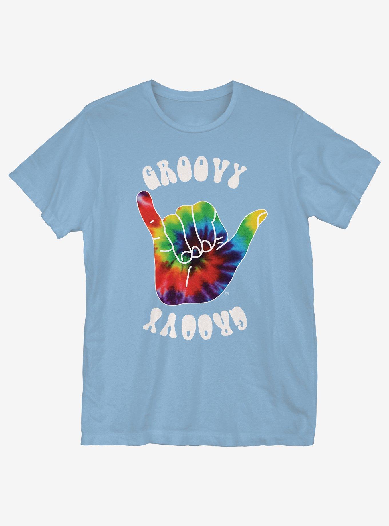 Groovy Hand Tie Dye T-Shirt, LIGHT BLUE, hi-res