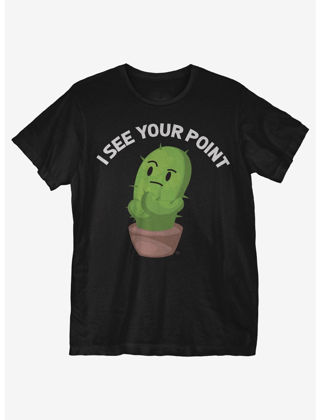 I See Your Point Cactus T-Shirt, BLACK, hi-res