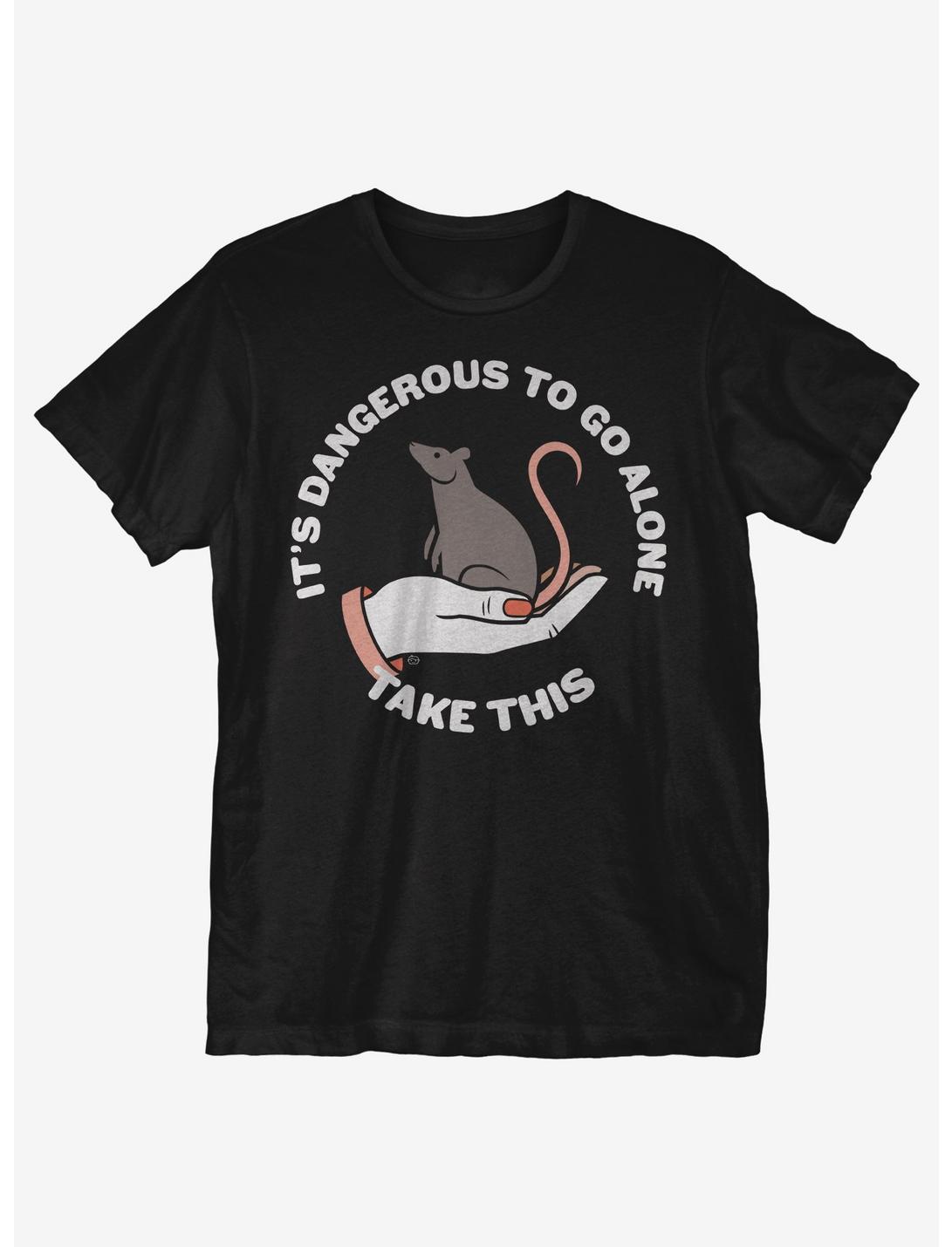 It's Dangerous To Go Alone Take This Rat T-Shirt, BLACK, hi-res