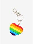 Rainbow Stripe Heart Key Chain, , hi-res