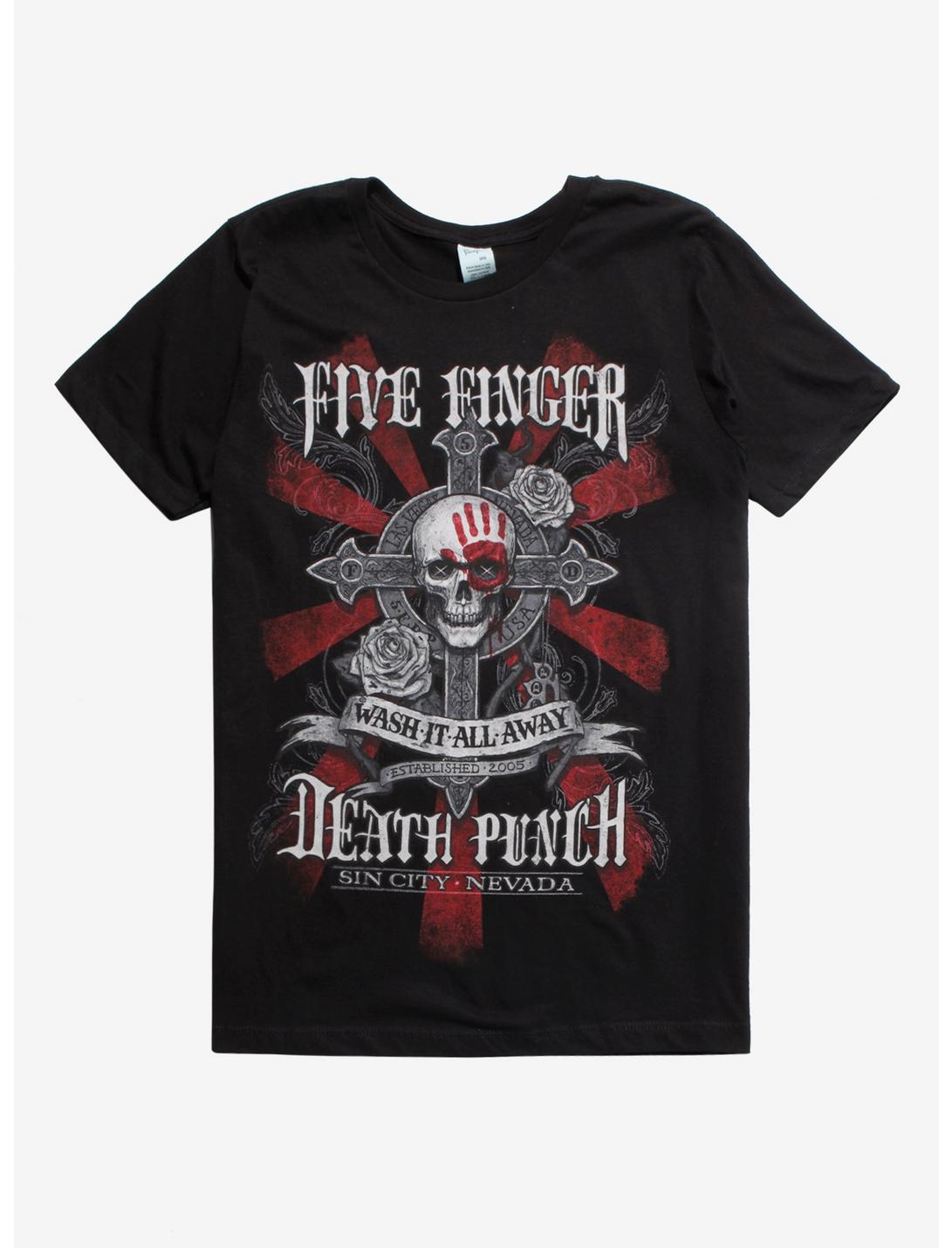 Five Finger Death Punch Wash It All Away T-Shirt, BLACK, hi-res