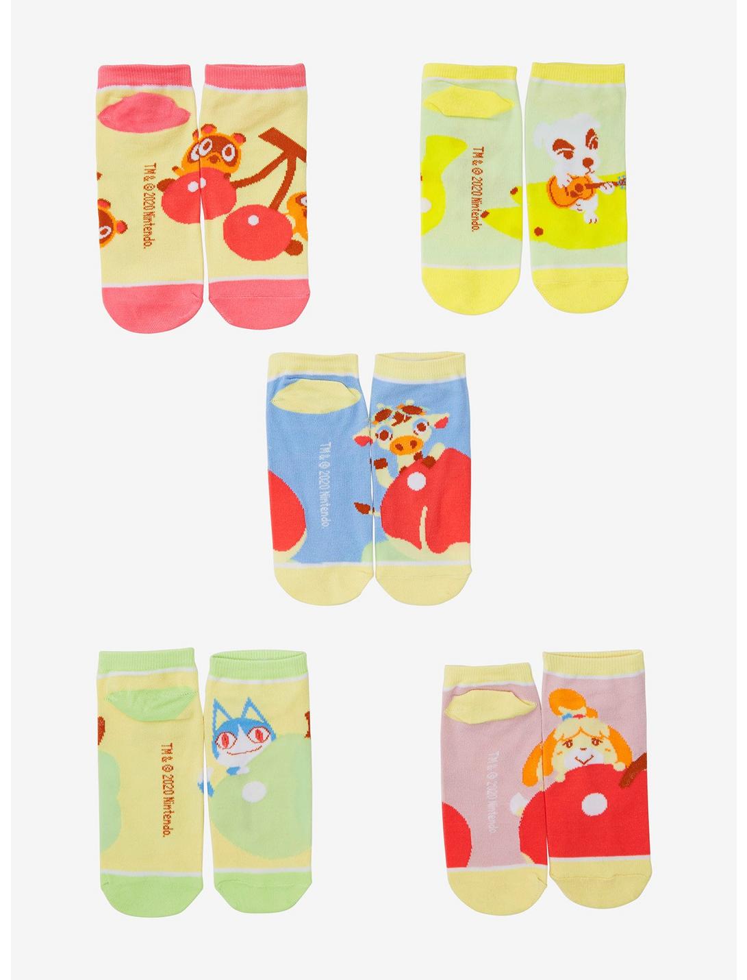 Animal Crossing Characters & Fruit Ankle Sock Set, , hi-res