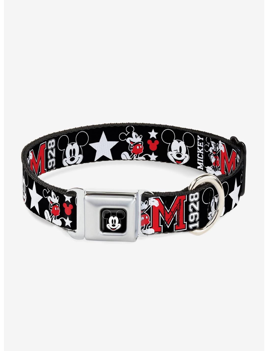 Disney Classic Mickey Mouse 1928 Collage Dog Collar Seatbelt Buckle, BLACK, hi-res
