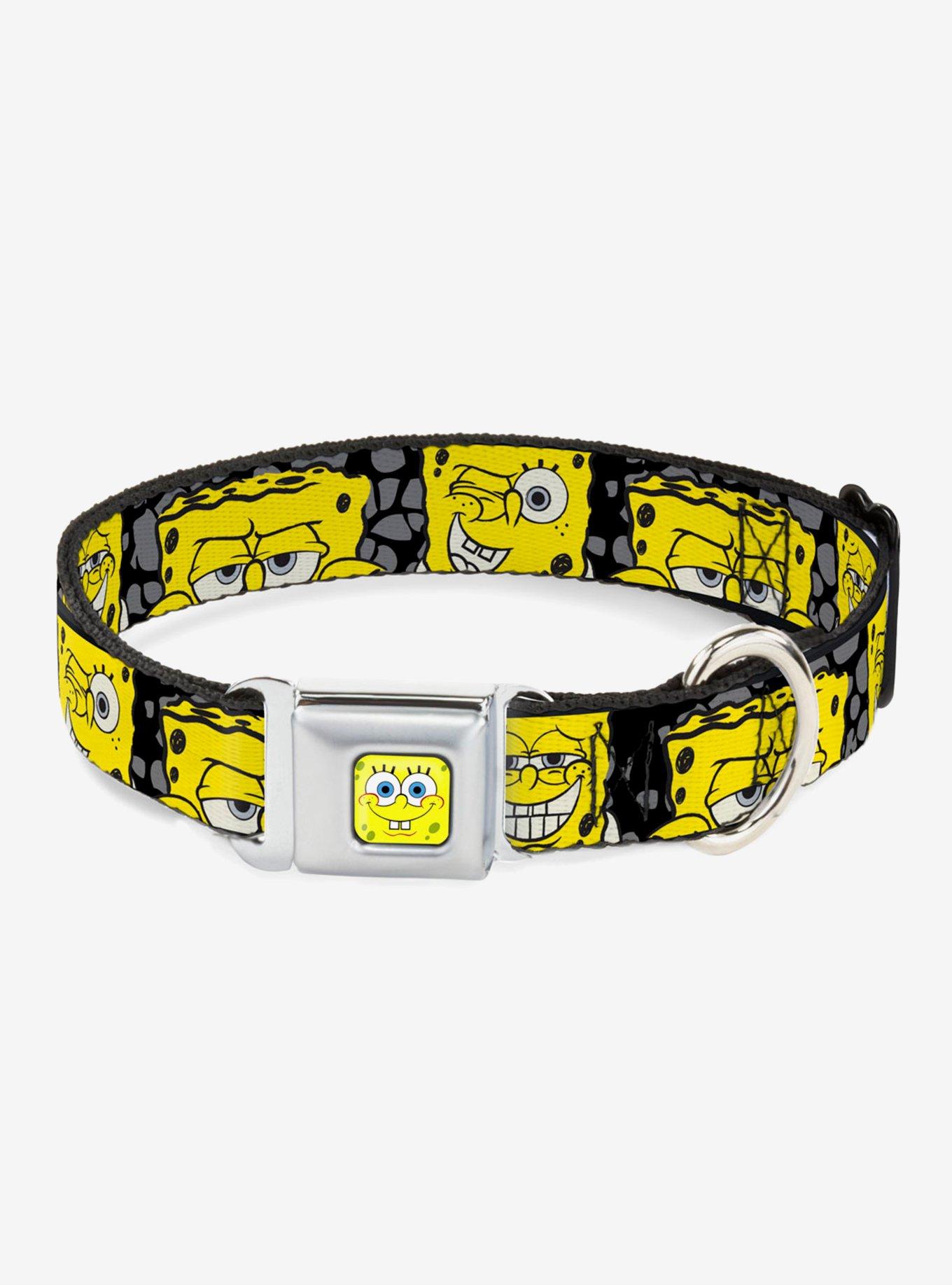 SpongeBob Close Up Expressions Dog Collar Seatbelt Buckle, , hi-res