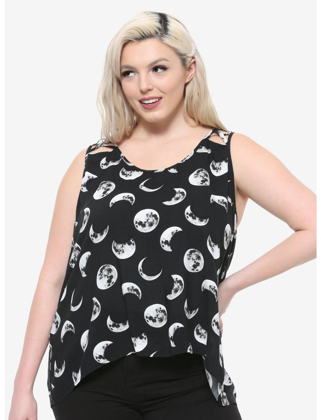 Moon Phases Strappy Back Girls Tank Top Plus Size, MULTI, hi-res