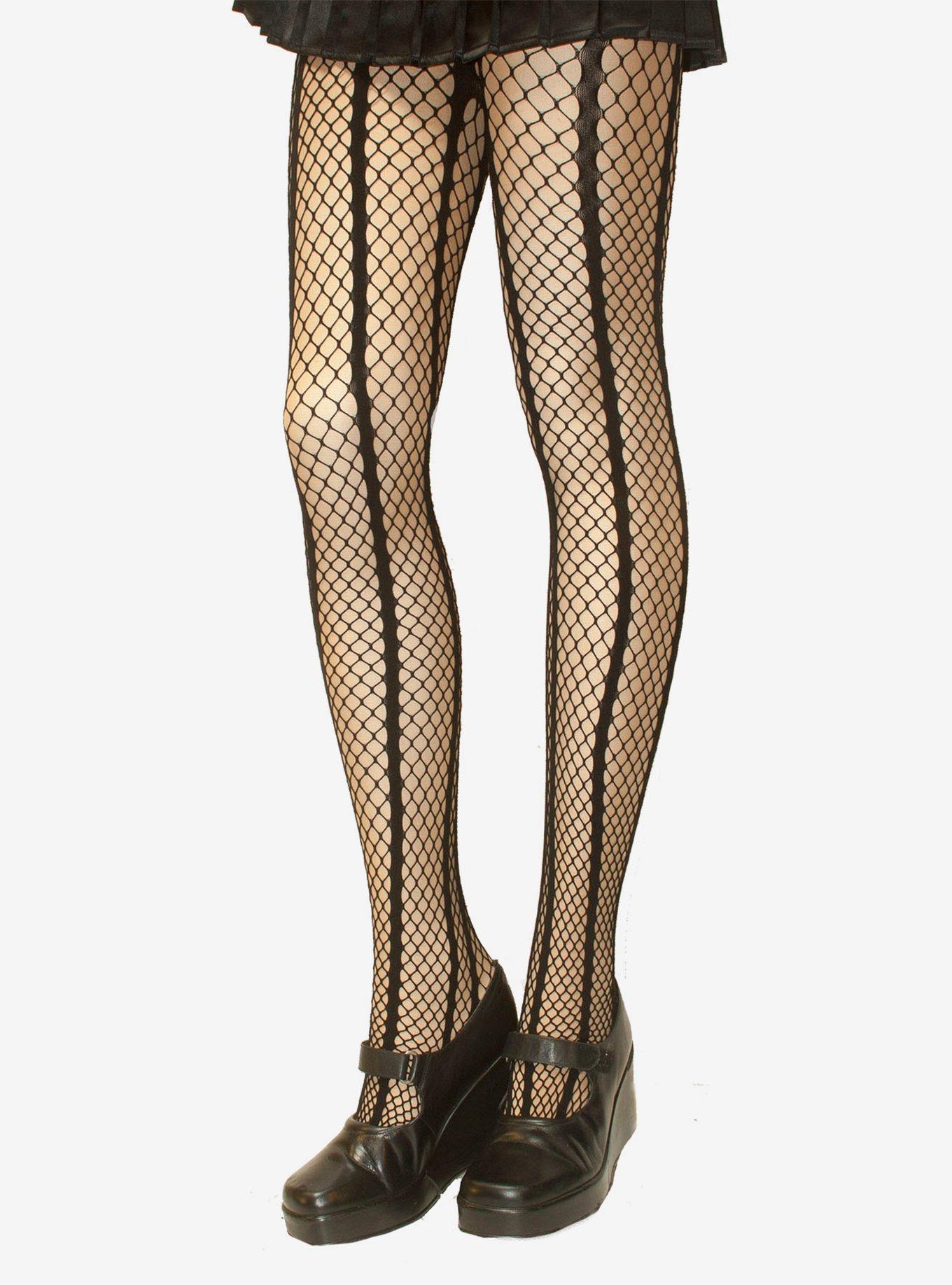 Stripe Fishnet Tights