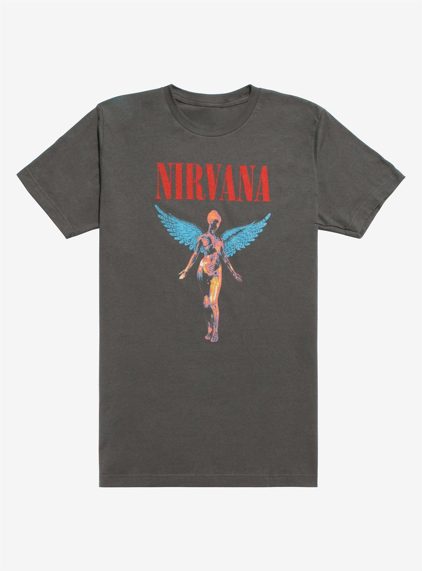 Amplificado Oficial Nirvana   In Utero   para Hombre Gris T Shirt 