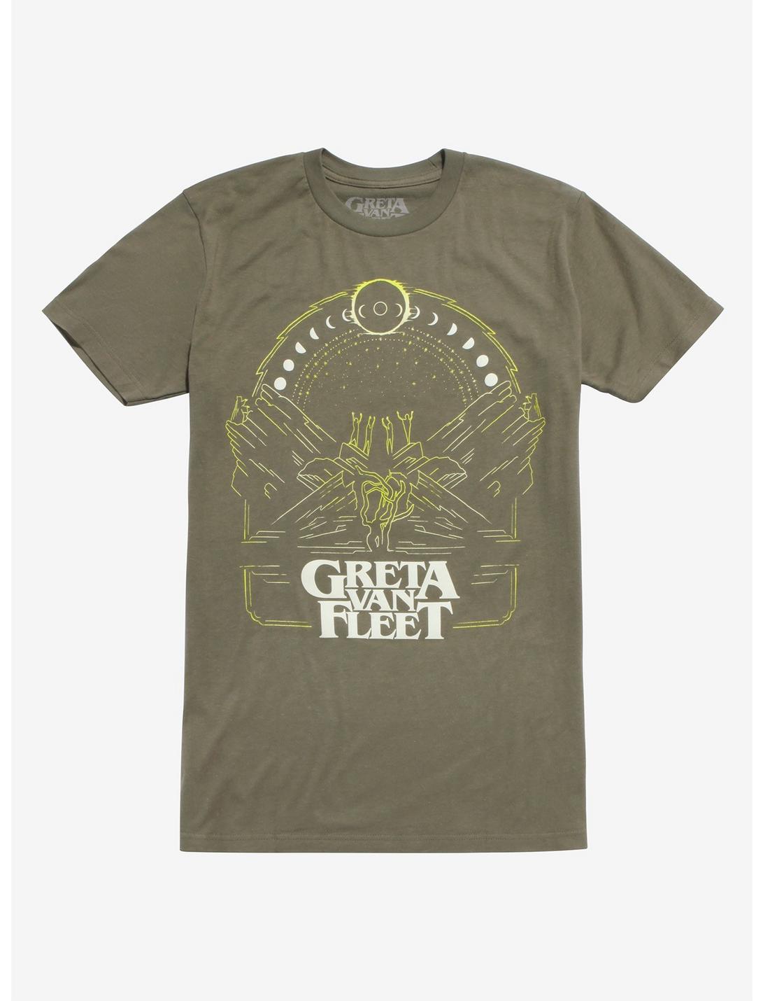 Greta Van Fleet Moon Phase T-Shirt, GREEN, hi-res