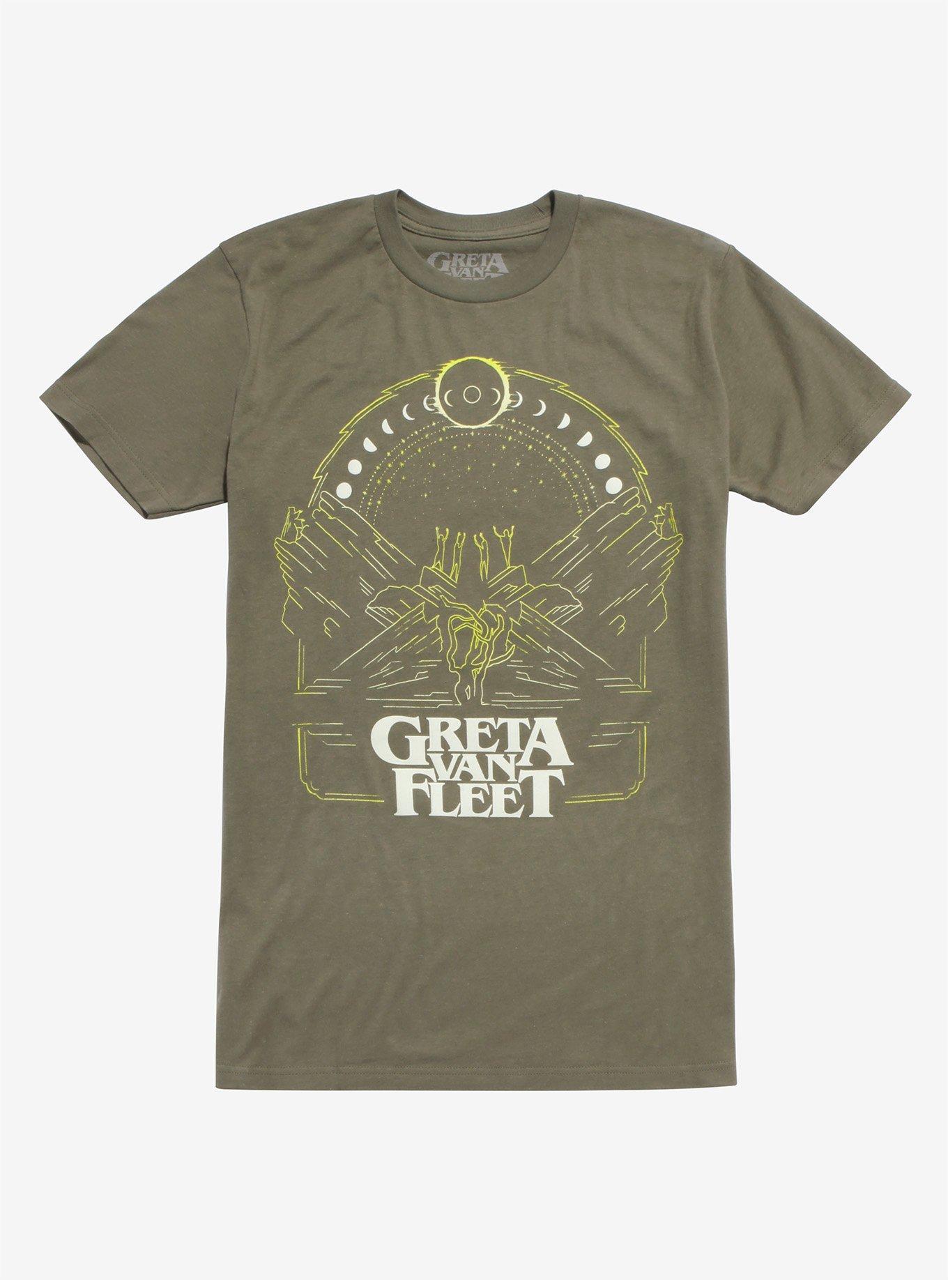 Greta Van Fleet Moon Phase T-Shirt, GREEN, hi-res