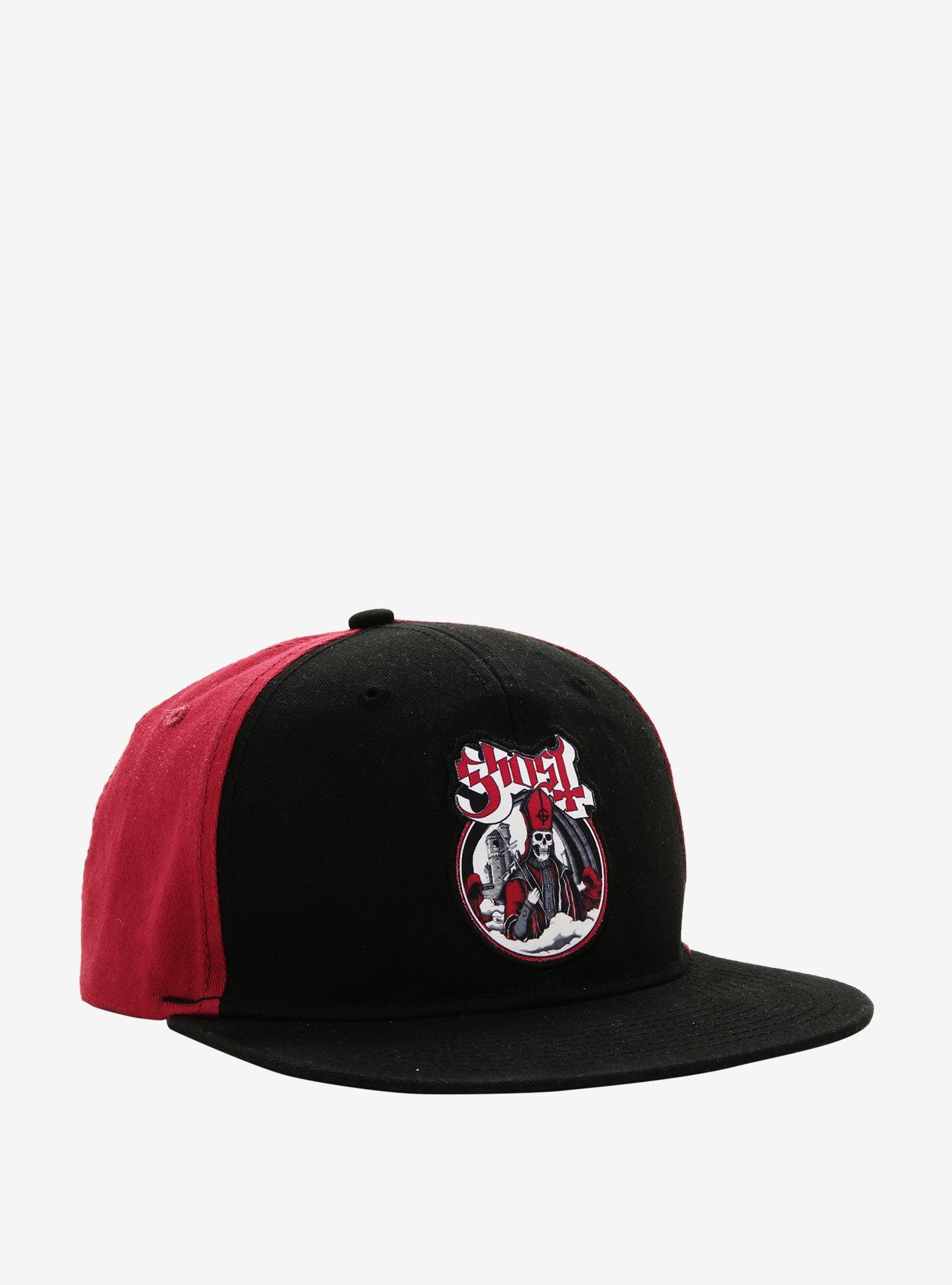 Ghost Black & Burgundy Snapback Hat, , hi-res