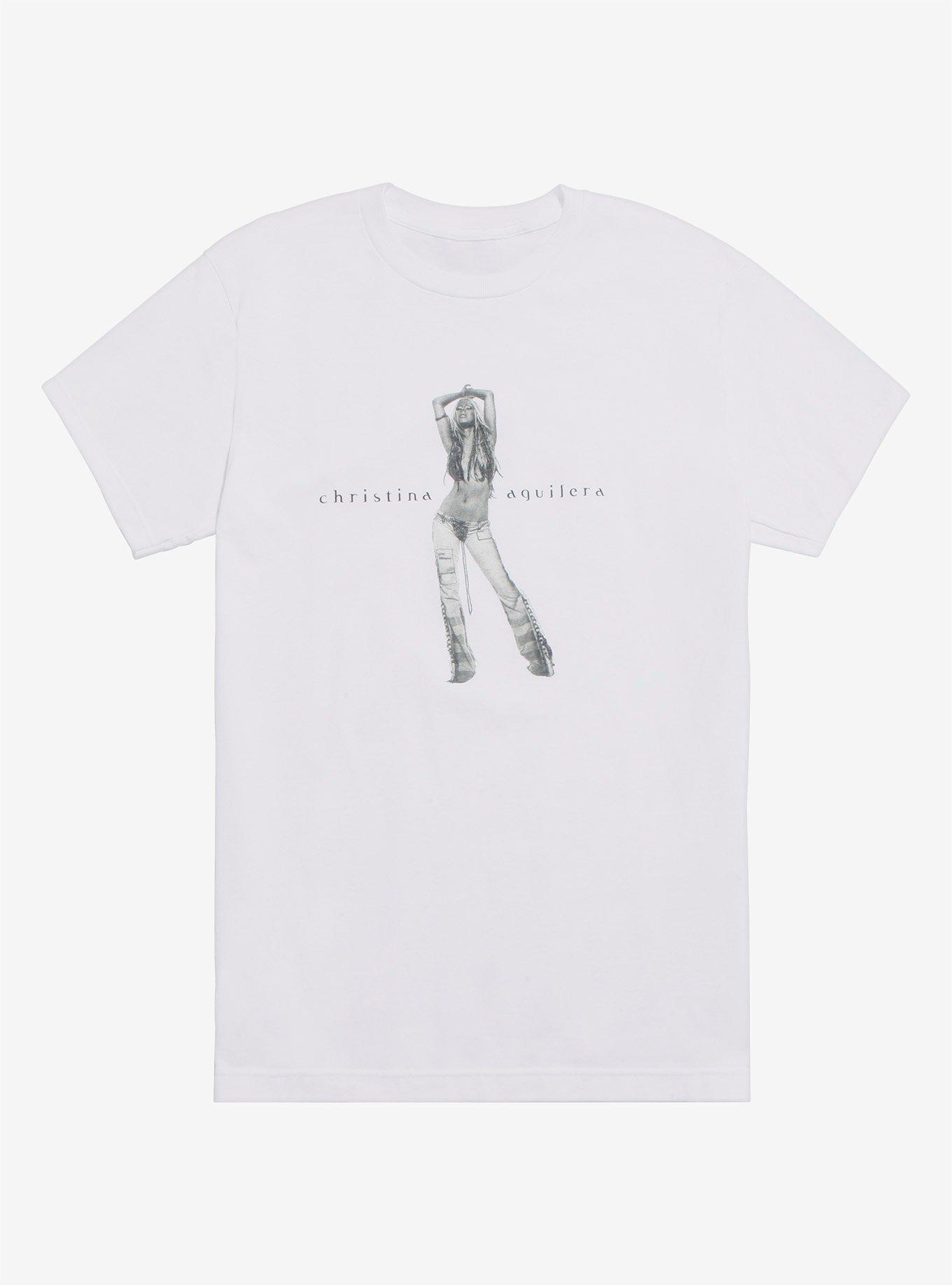 Christina Aguilera Stripped T-Shirt, WHITE, hi-res