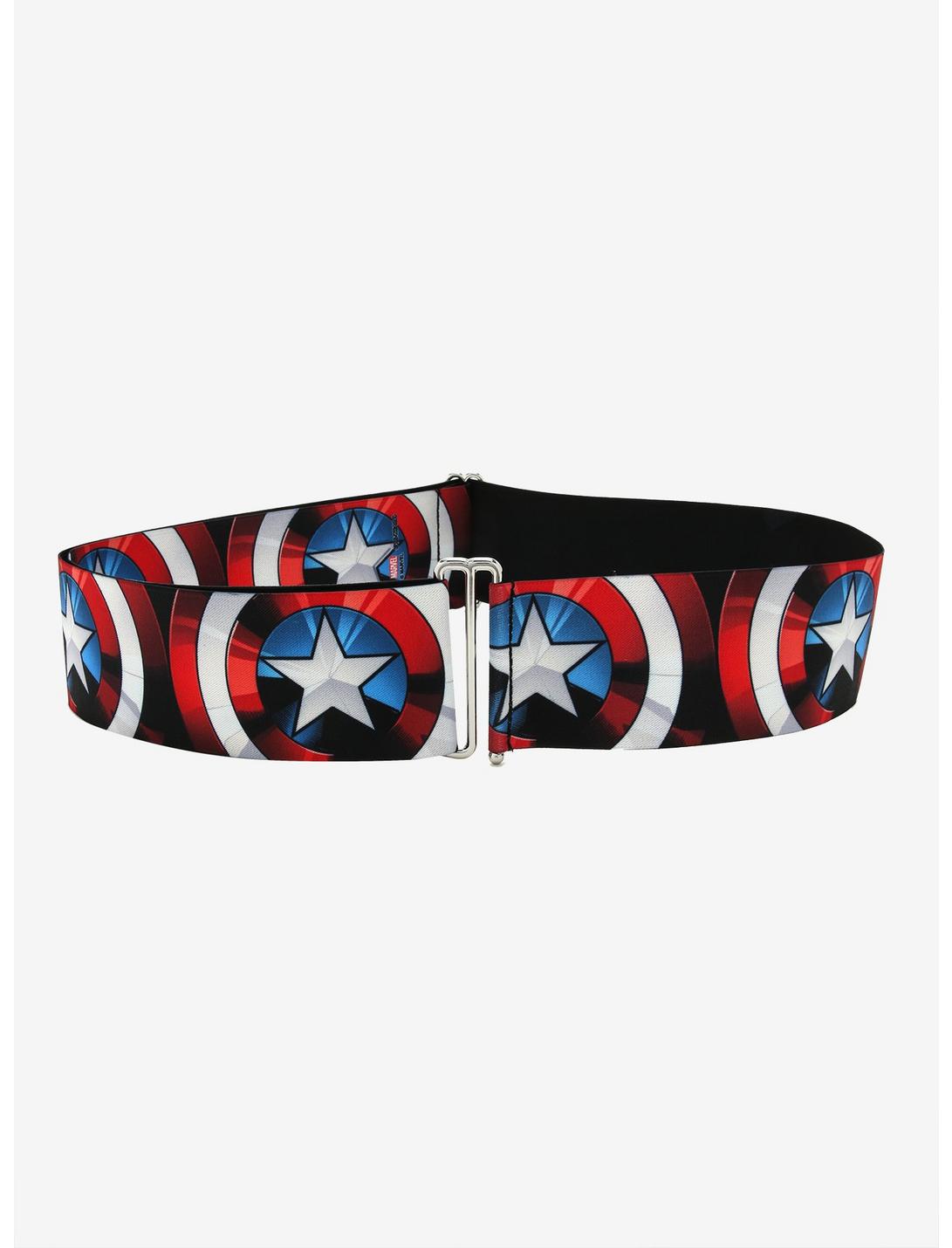 Buckle-Down Marvel Captain America Shield Cinch Belt, MULTI, hi-res
