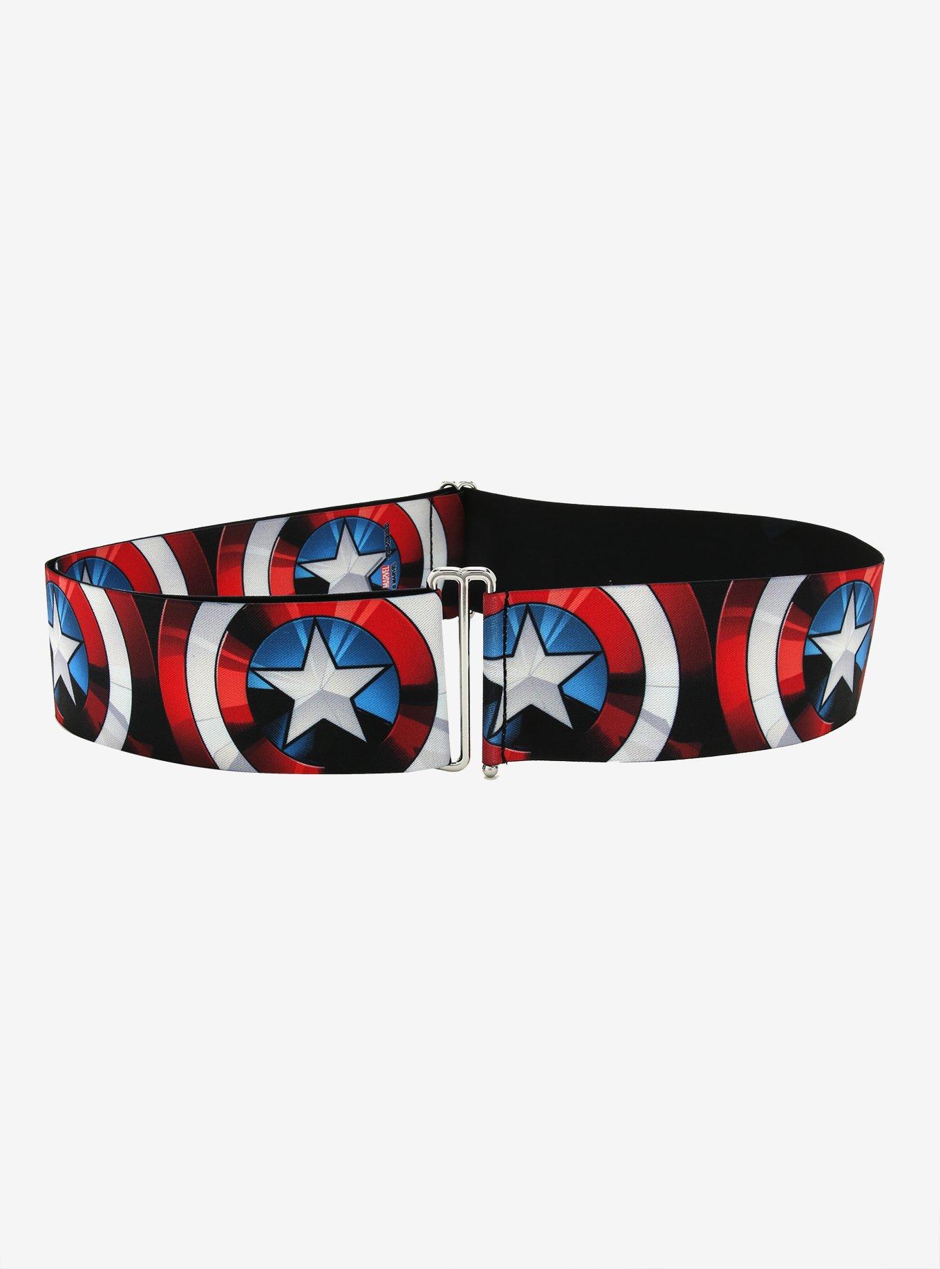 Buckle-Down Marvel Captain America Shield Cinch Belt, MULTI, hi-res