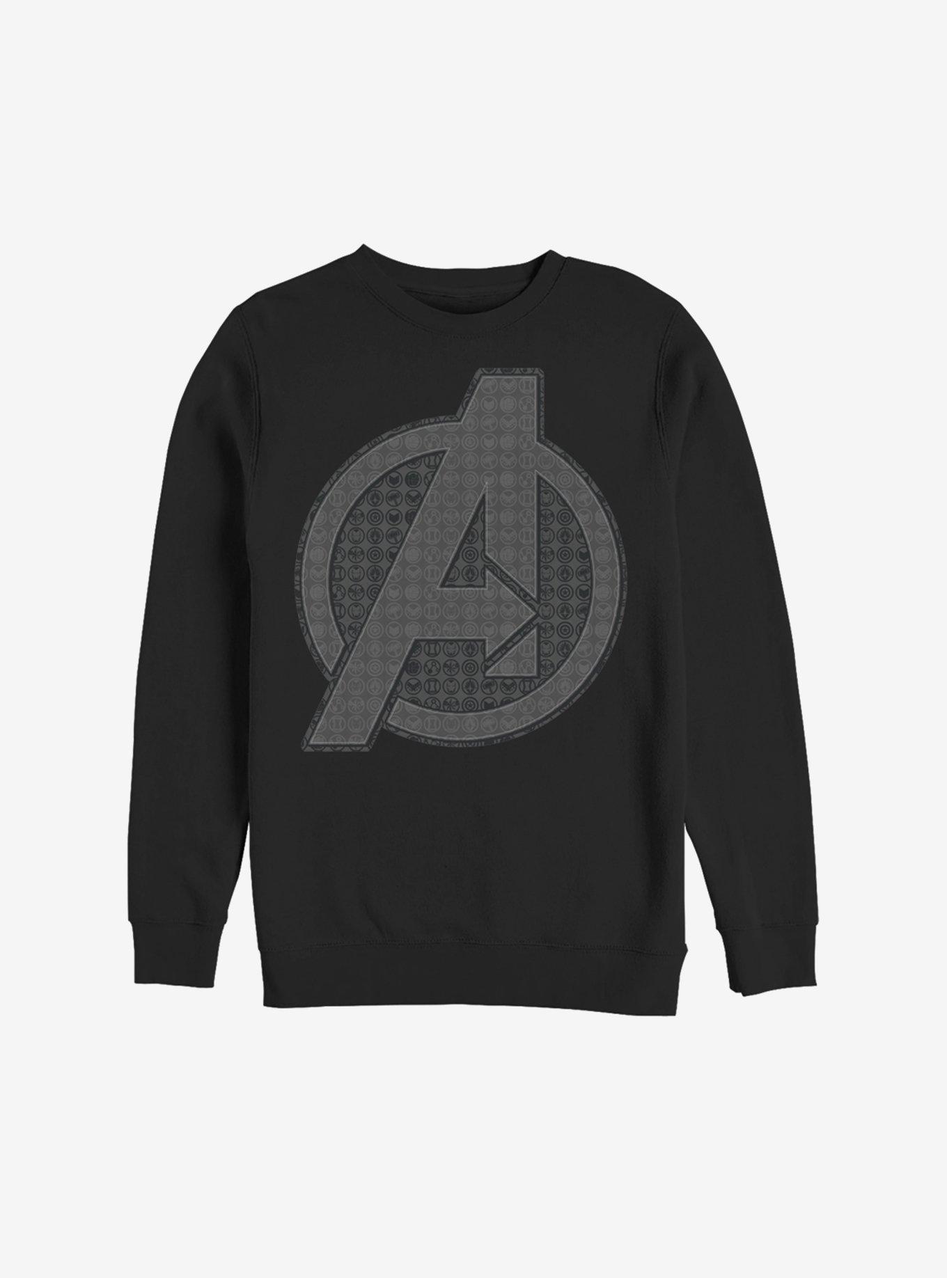 Marvel Avengers: Endgame Grayscale Logo Sweatshirt, BLACK, hi-res