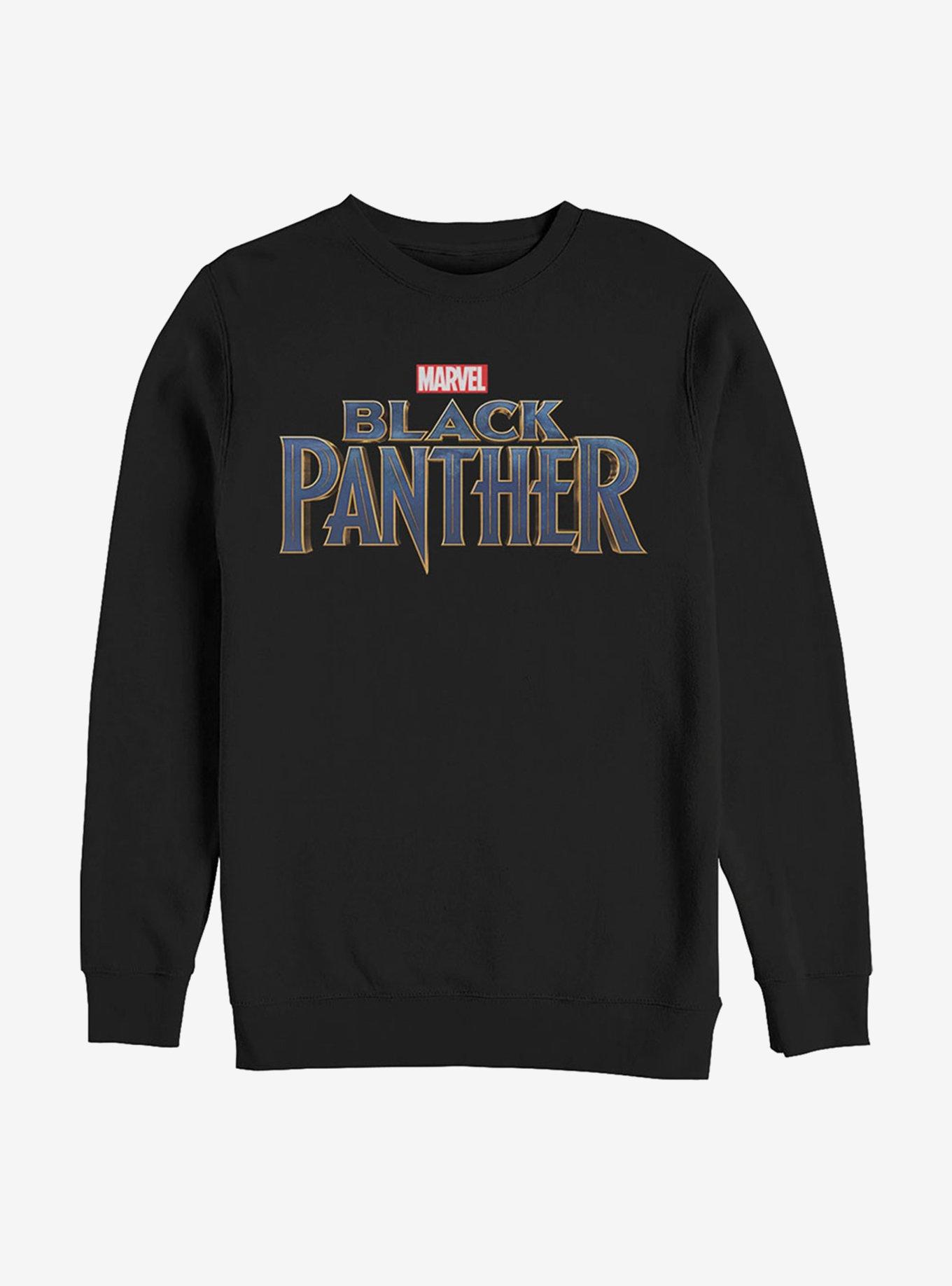 Marvel Black Panther Straight Logo Sweatshirt, BLACK, hi-res