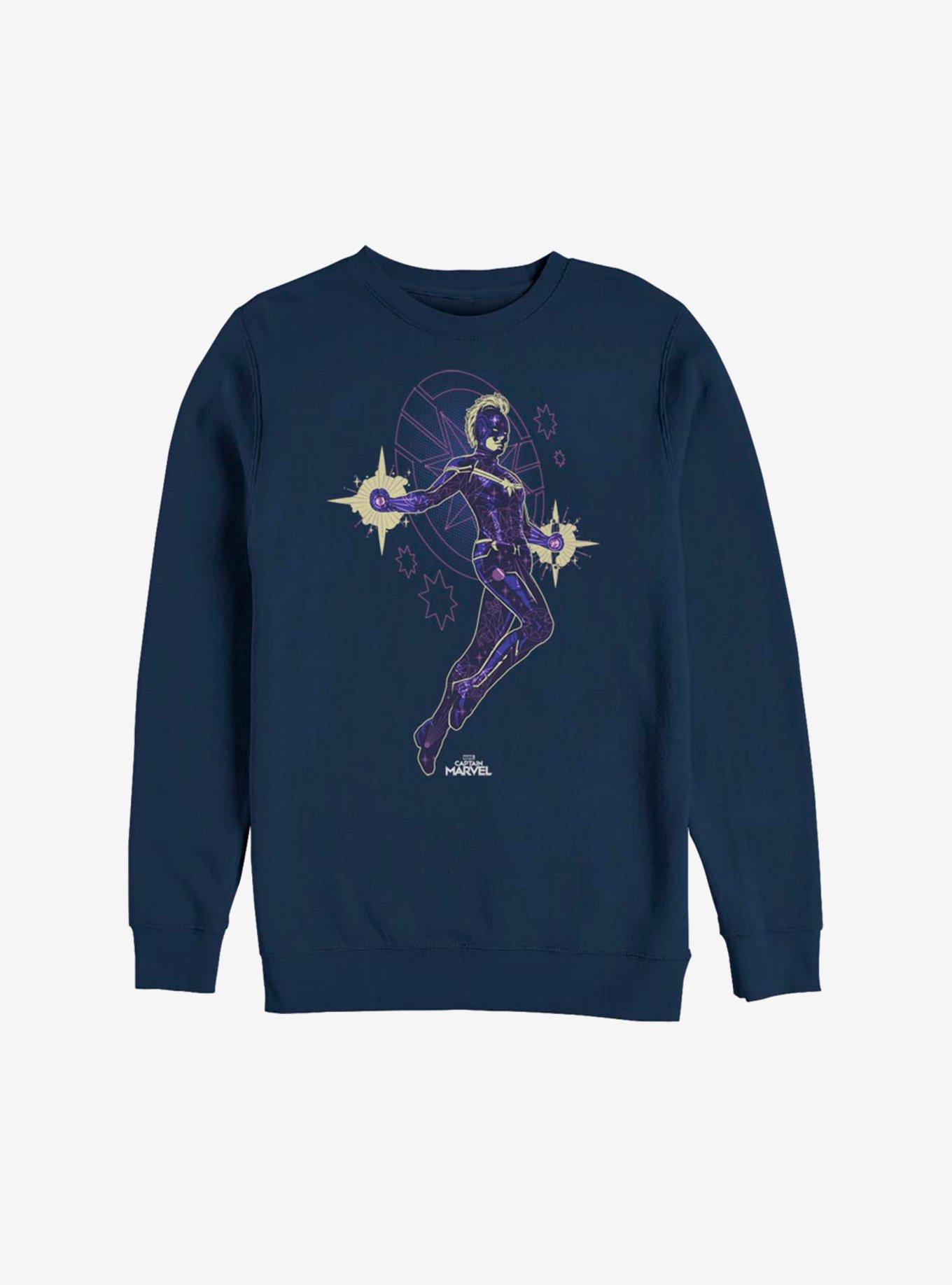 Marvel Captain Marvel Flying Star Sweatshirt, , hi-res