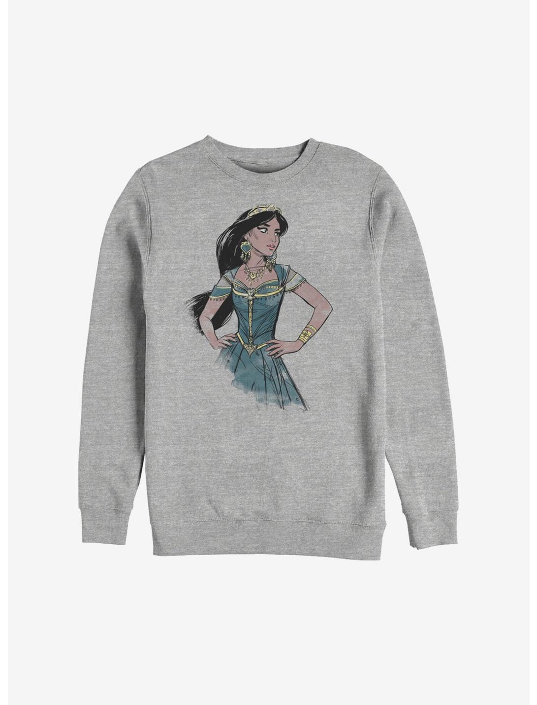 Disney Aladdin 2019 Jasmine Sketch Sweatshirt, ATH HTR, hi-res
