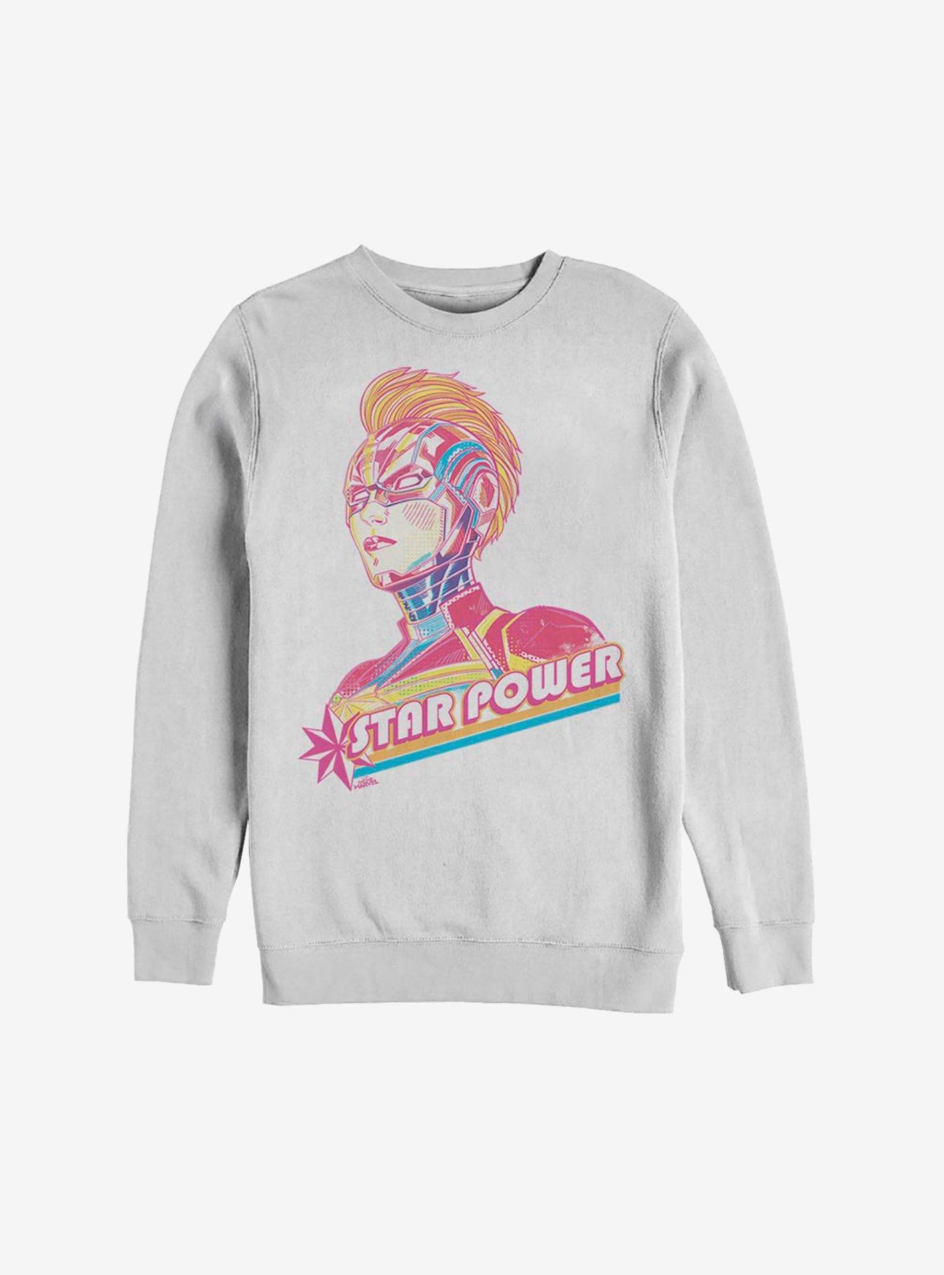 Marvel Captain Marvel Pop Star Sweatshirt, WHITE, hi-res