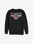 Marvel Captain Marvel Tie-Dye Captain Logo Sweatshirt, BLACK, hi-res