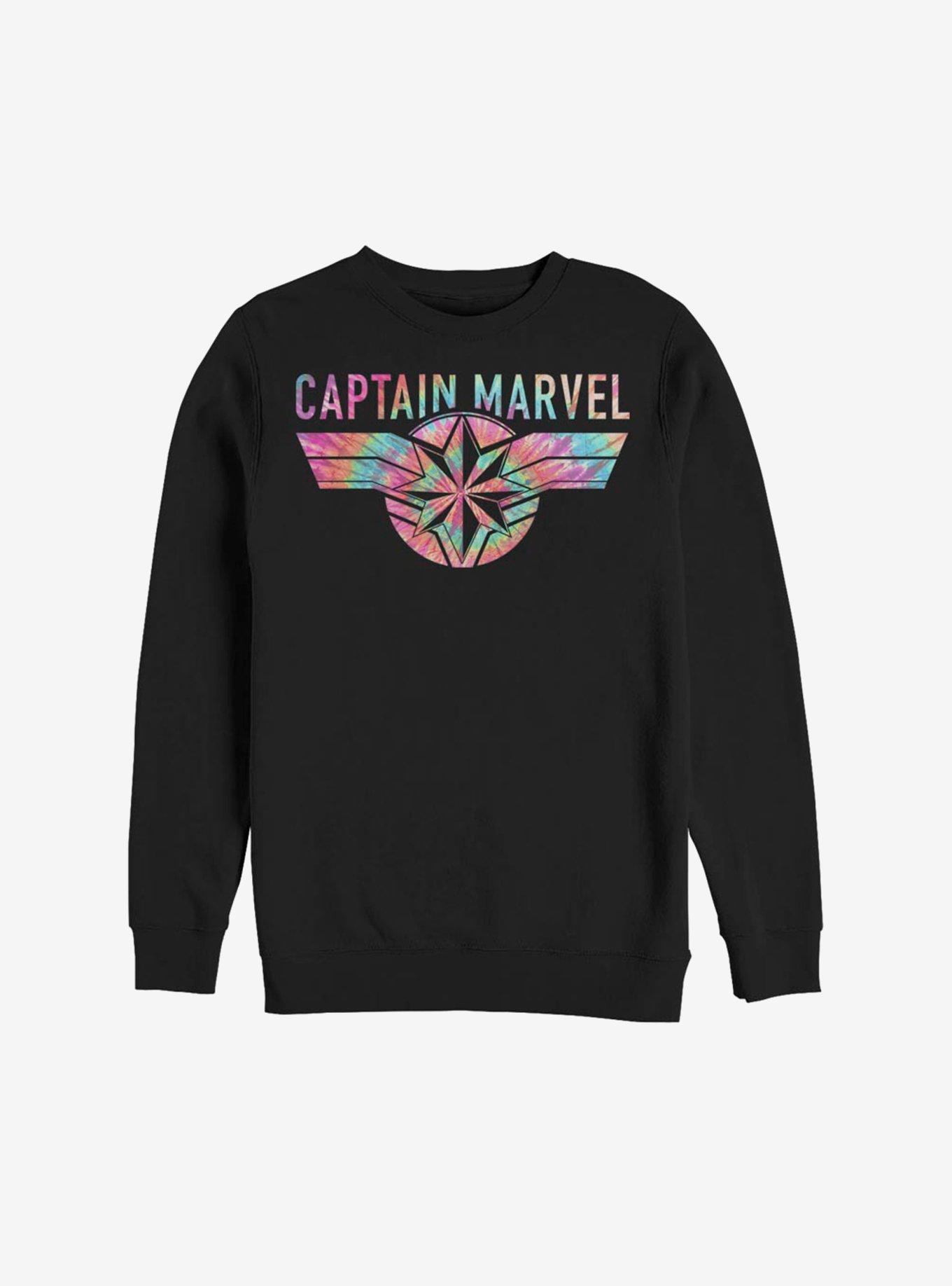 Marvel Captain Marvel Tie-Dye Captain Logo Sweatshirt, , hi-res
