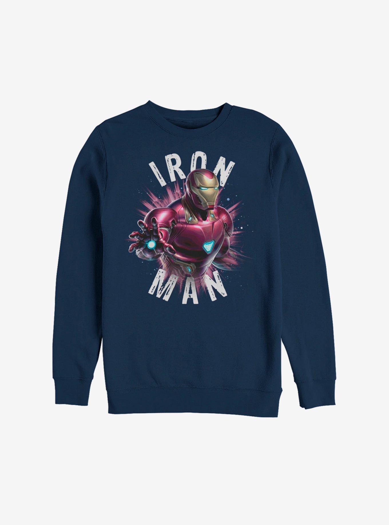 Marvel Iron Man Burst Sweatshirt, NAVY, hi-res