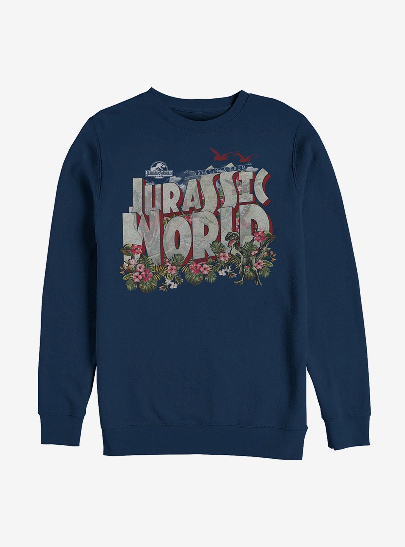 Jurassic World Greetings Sweatshirt, NAVY, hi-res