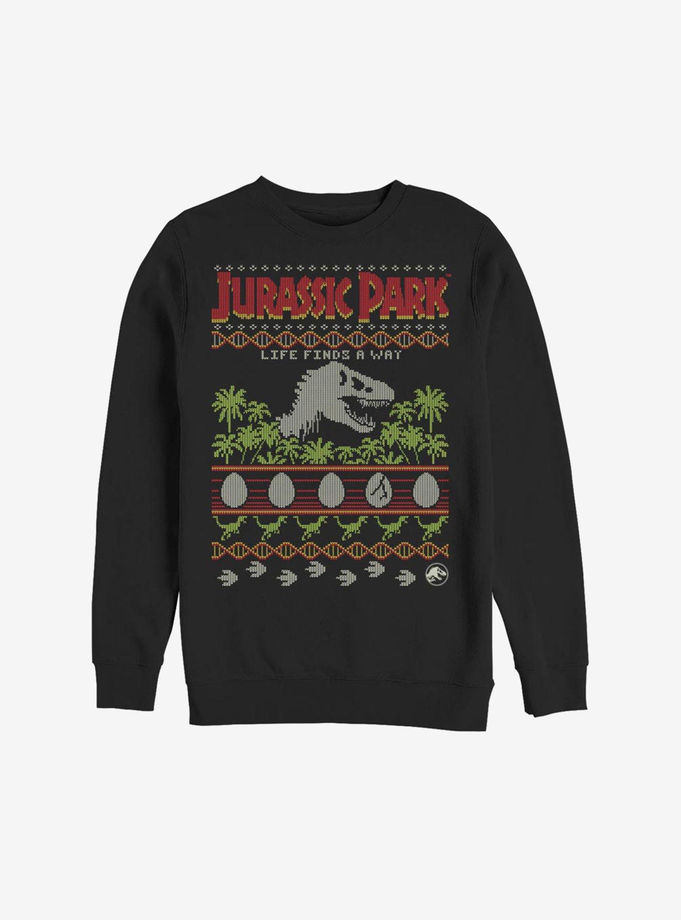 Jurassic Park Cross Stitch Christmas Pattern Sweatshirt, , hi-res
