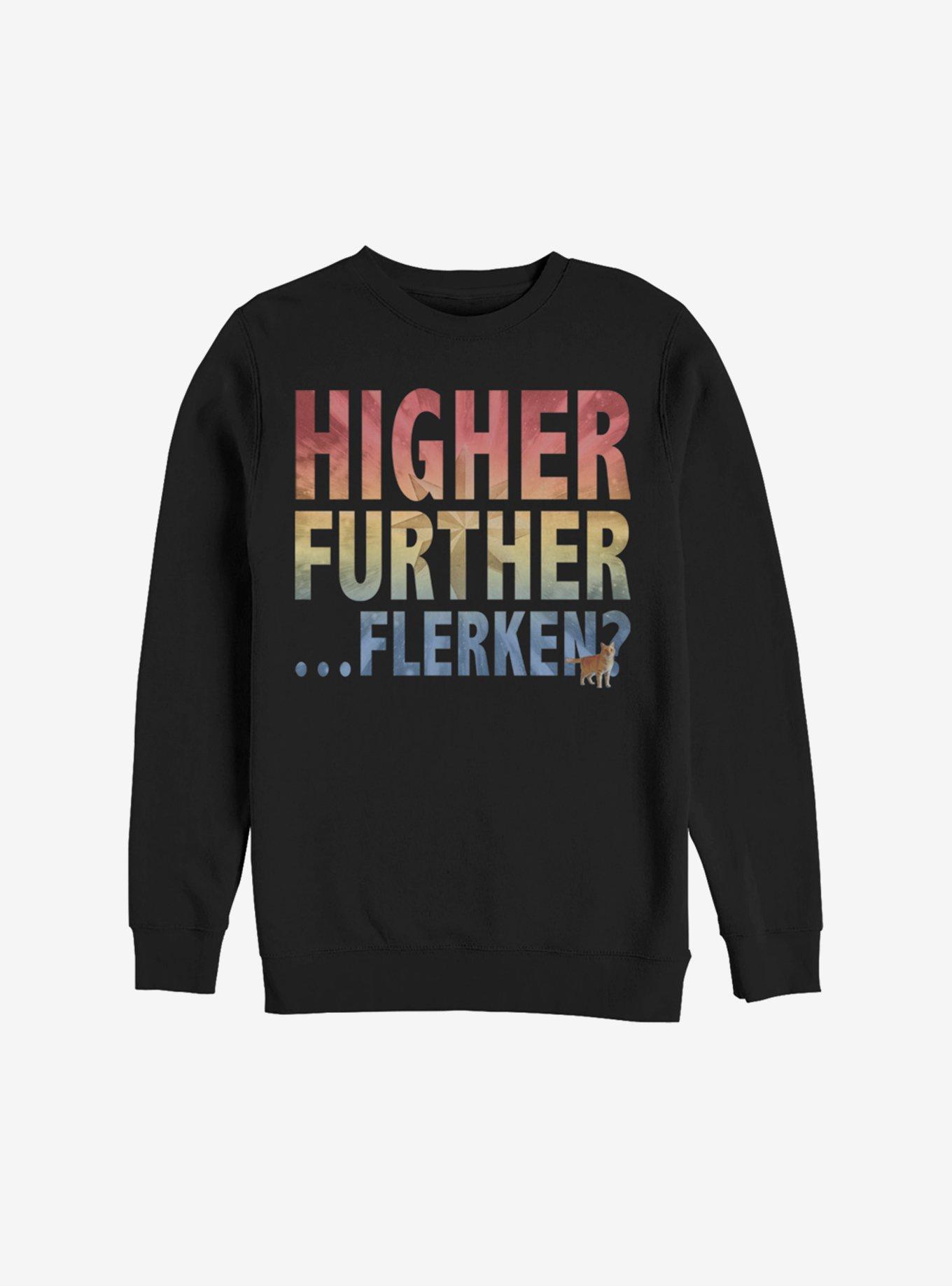 Marvel Captain Marvel Higher Further Flerken Sweatshirt, BLACK, hi-res