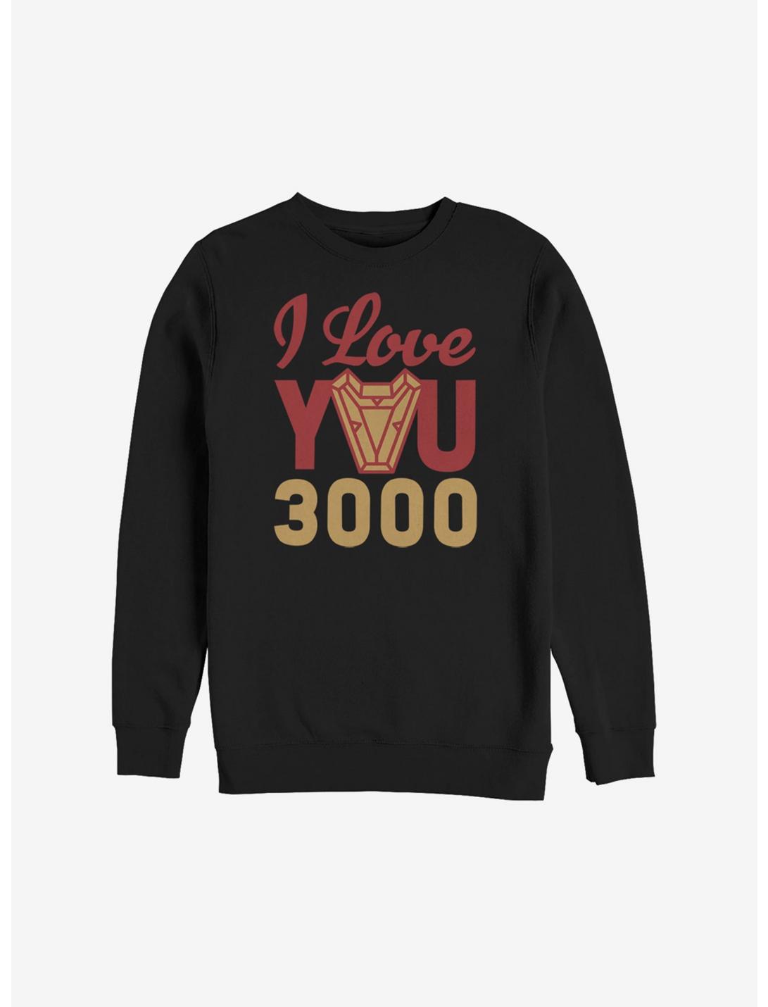 Marvel Iron Man Love You 3000 Arc Reactor Sweatshirt, BLACK, hi-res