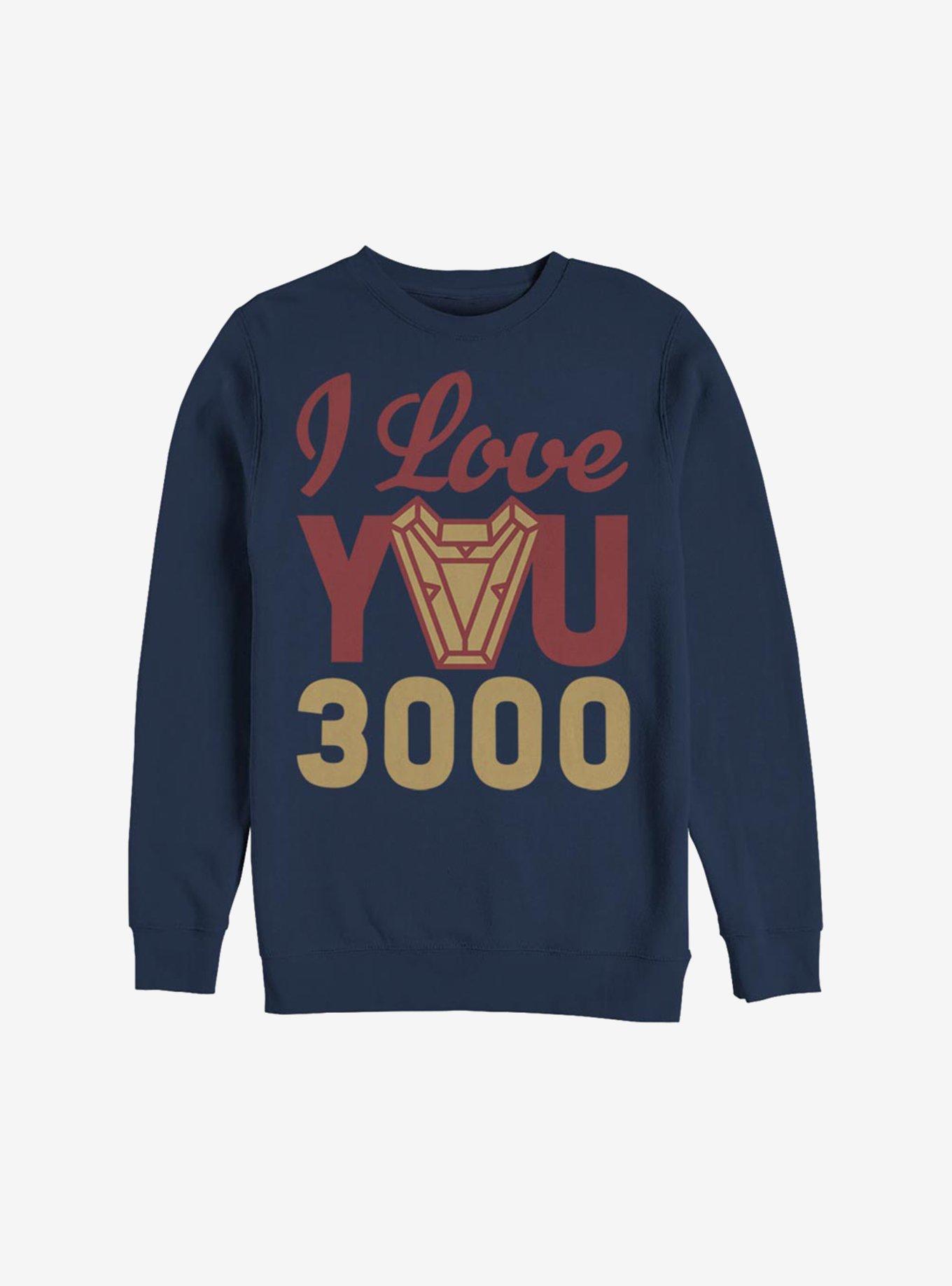 Marvel Iron Man Love You 3000 Arc Reactor Sweatshirt, NAVY, hi-res