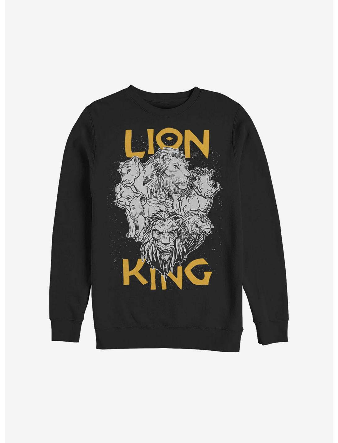 Disney The Lion King 2019 Cast Photo Sweatshirt, BLACK, hi-res