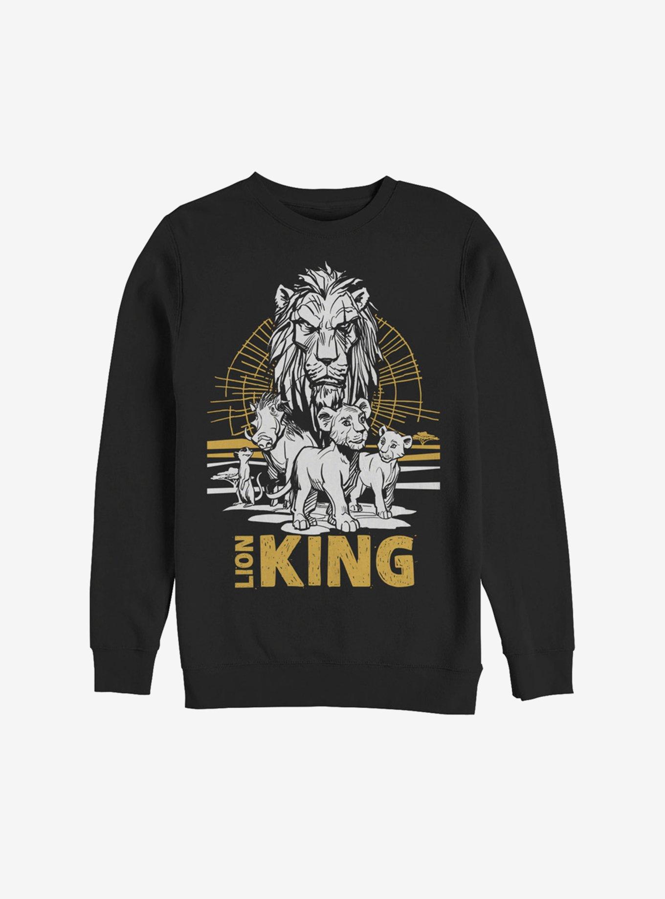 Disney The Lion King 2019 Lion King Group Sweatshirt, BLACK, hi-res view 1