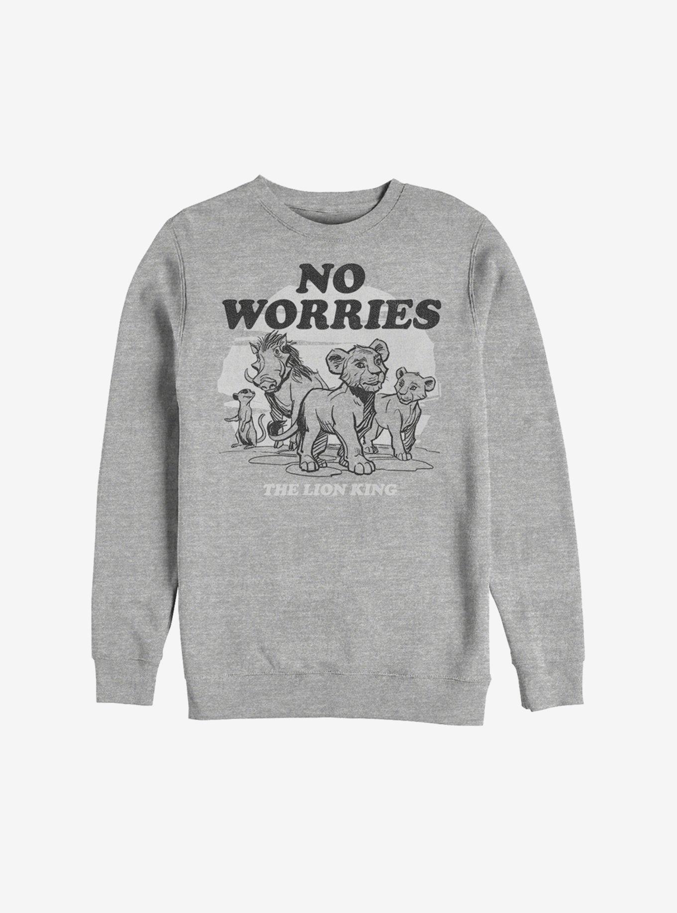 Disney The Lion King 2019 No Worries Back Sweatshirt, ATH HTR, hi-res