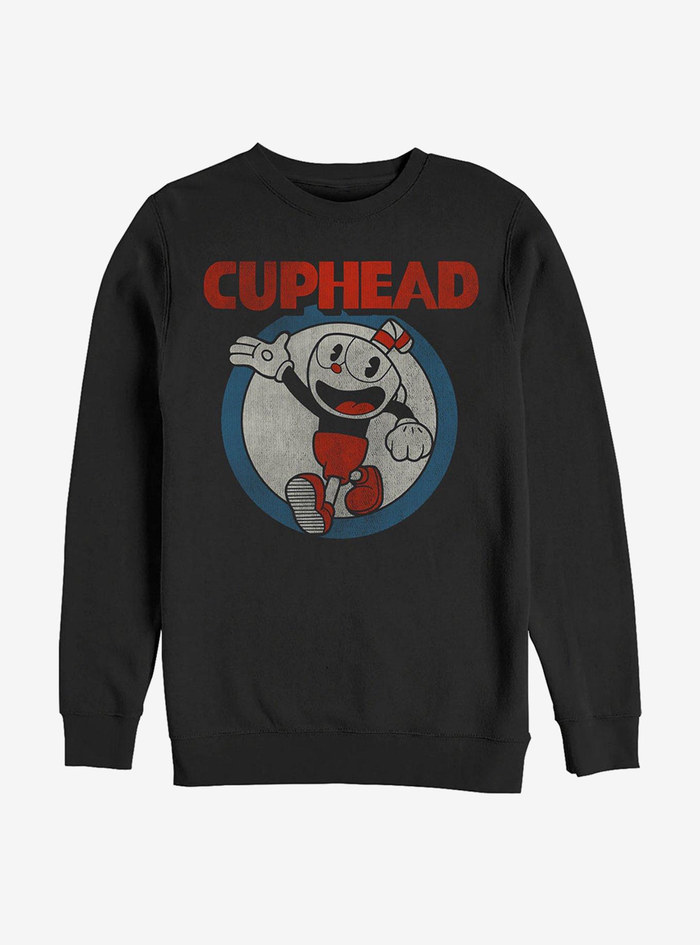 Cuphead Vintage Circle Sweatshirt - BLACK | BoxLunch