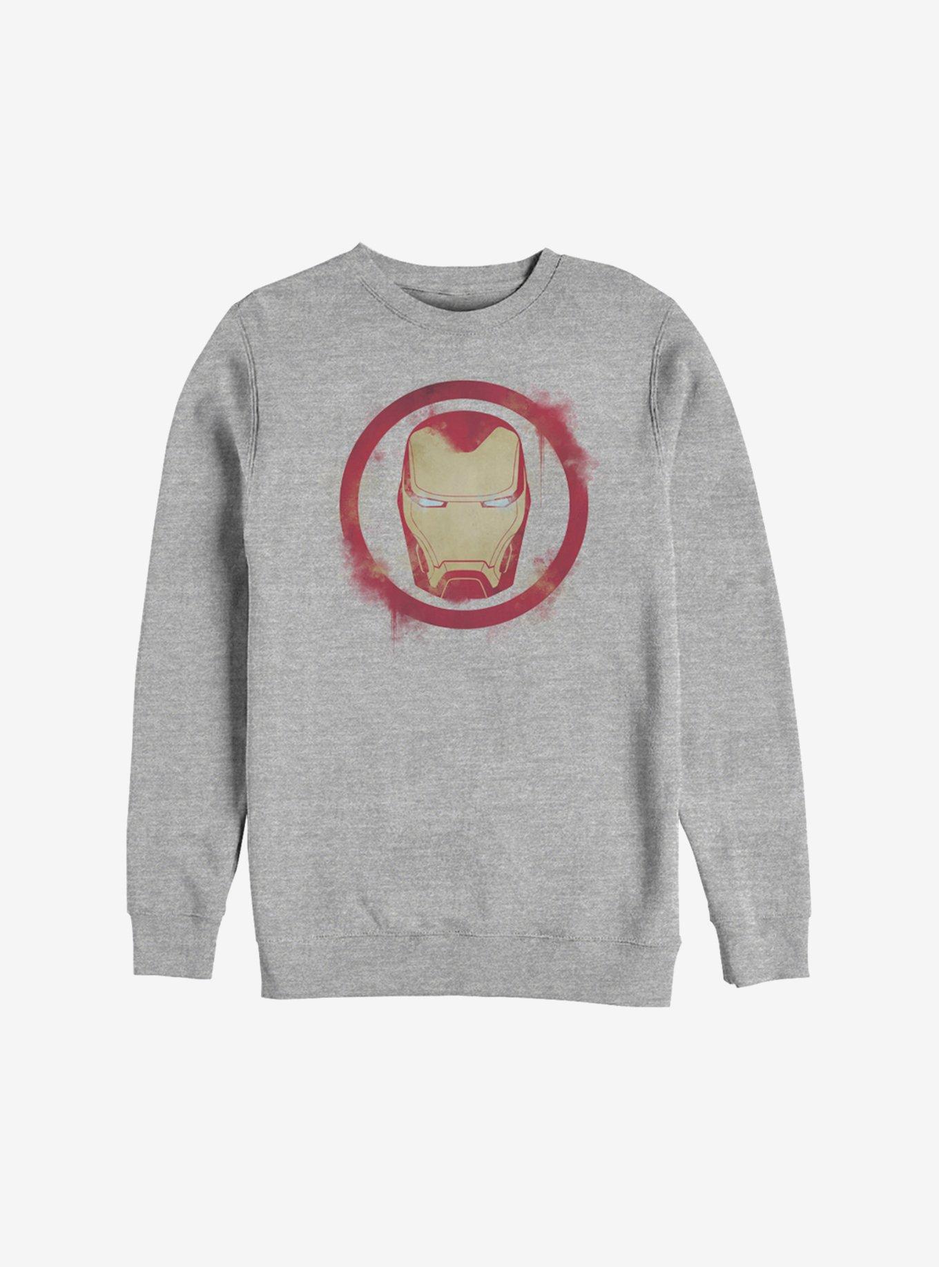 Marvel Iron Man Spray Logo Sweatshirt, ATH HTR, hi-res