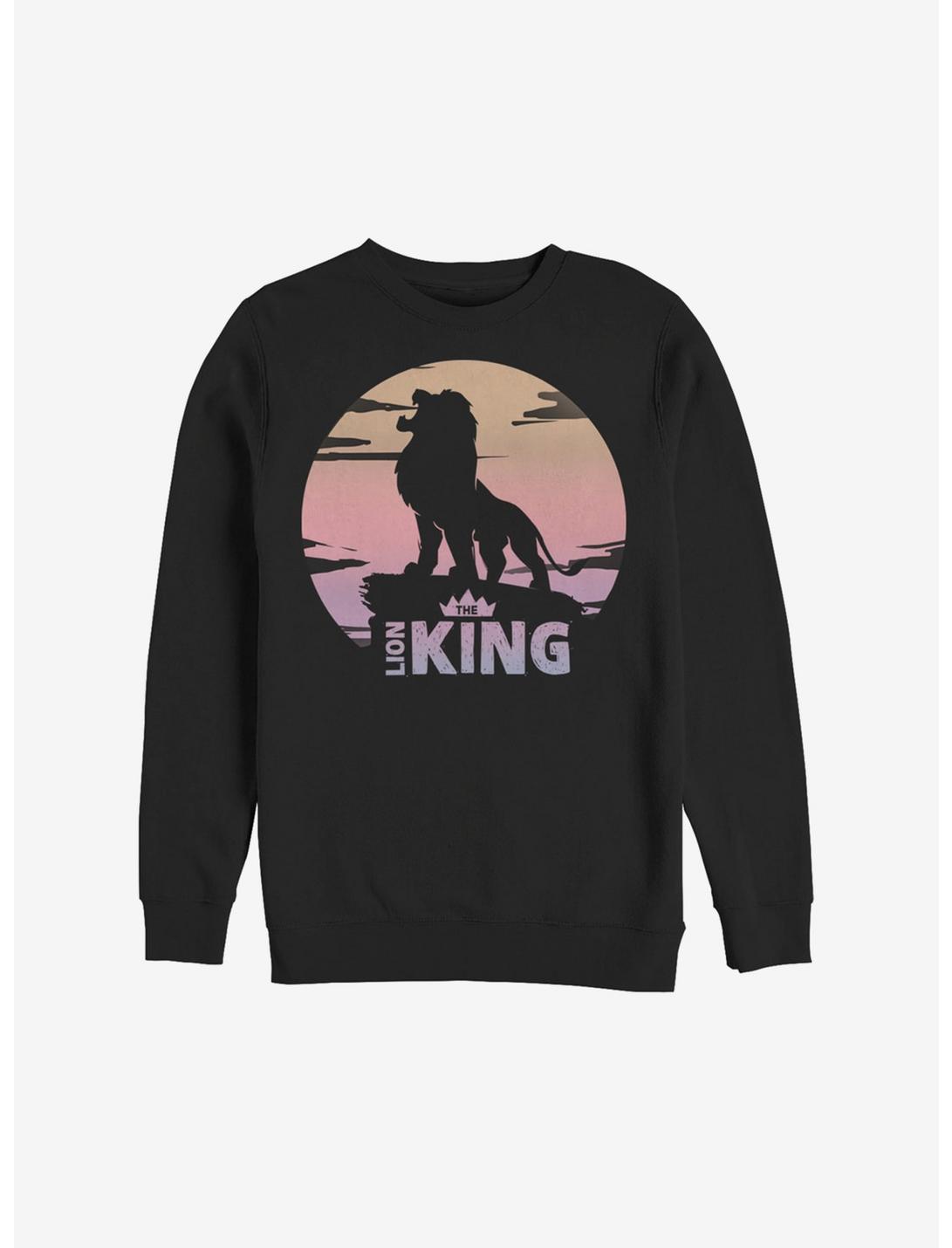 Disney The Lion King 2019 Sunset Logo Sweatshirt, BLACK, hi-res