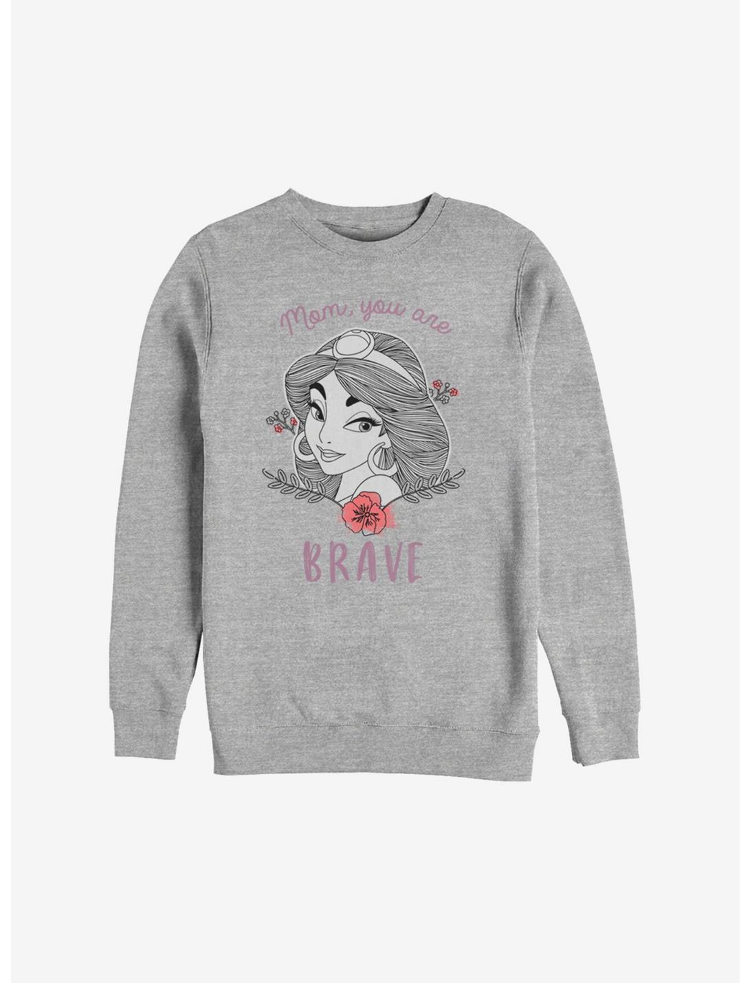 Disney Aladdin Jasmine Mom You Are Brave Sweatshirt, ATH HTR, hi-res
