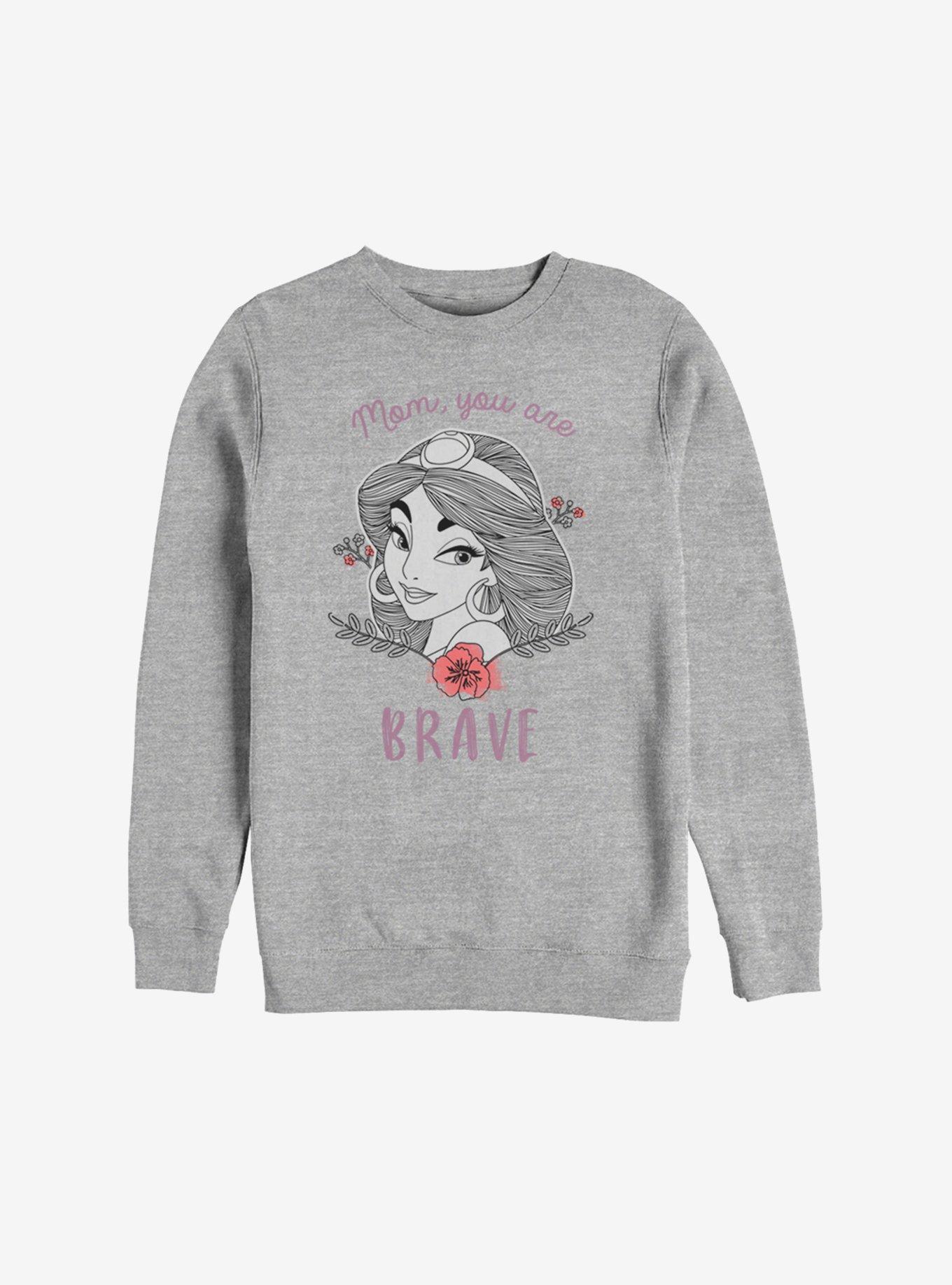 Disney Aladdin Jasmine Mom You Are Brave Sweatshirt, ATH HTR, hi-res
