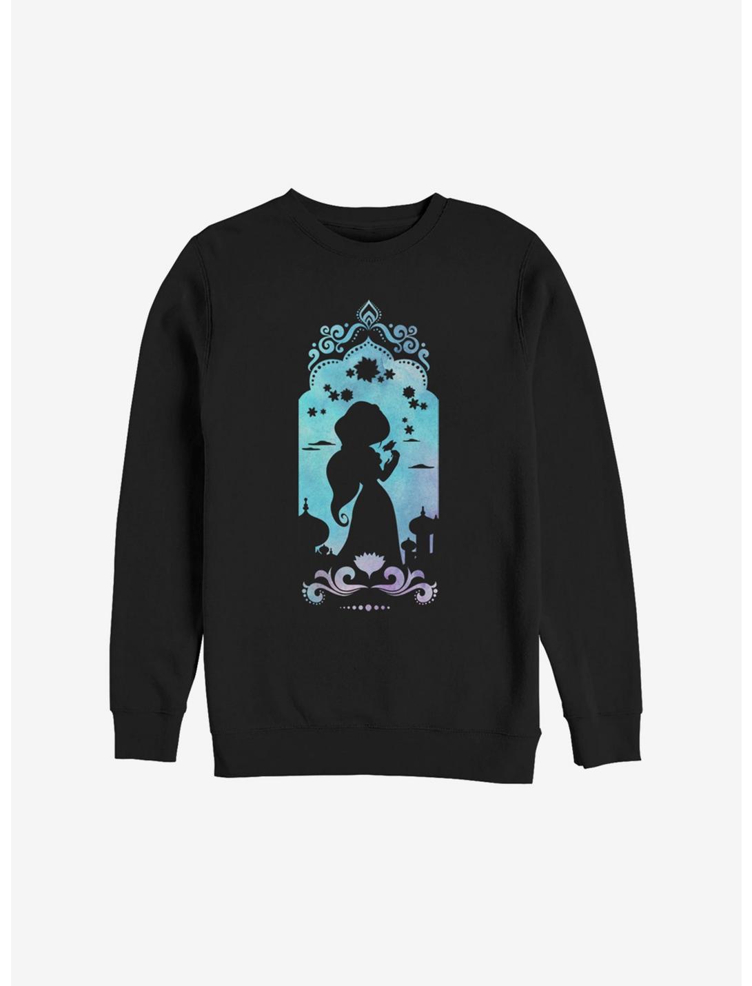 Disney Aladdin Jasmine Silhouette Sweatshirt, BLACK, hi-res