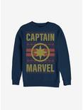 Marvel Captain Marvel Christmas Pattern Sweatshirt, NAVY, hi-res