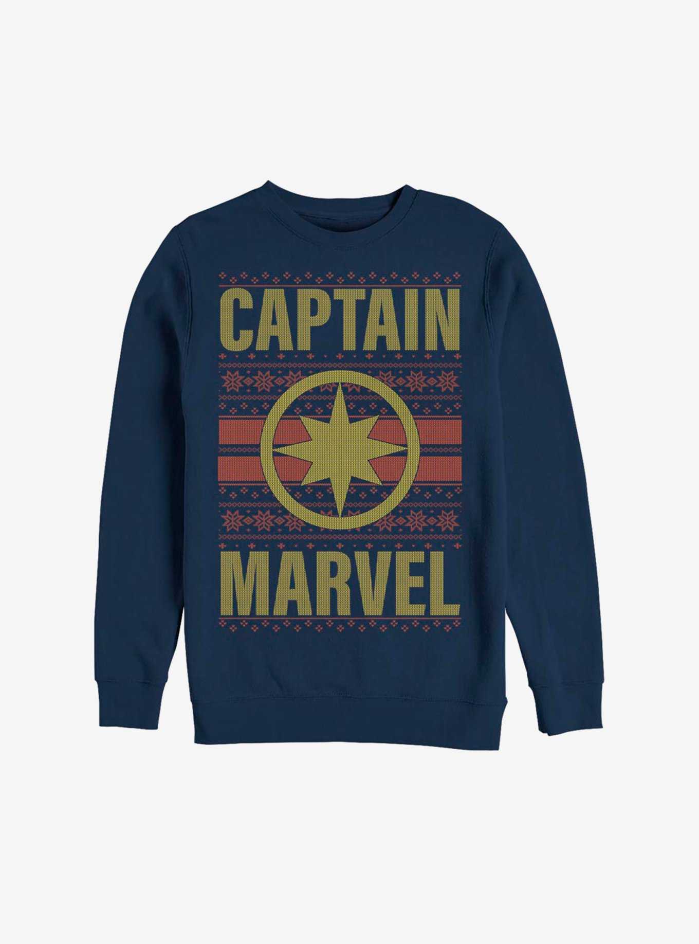 Marvel Captain Marvel Christmas Pattern Sweatshirt, , hi-res