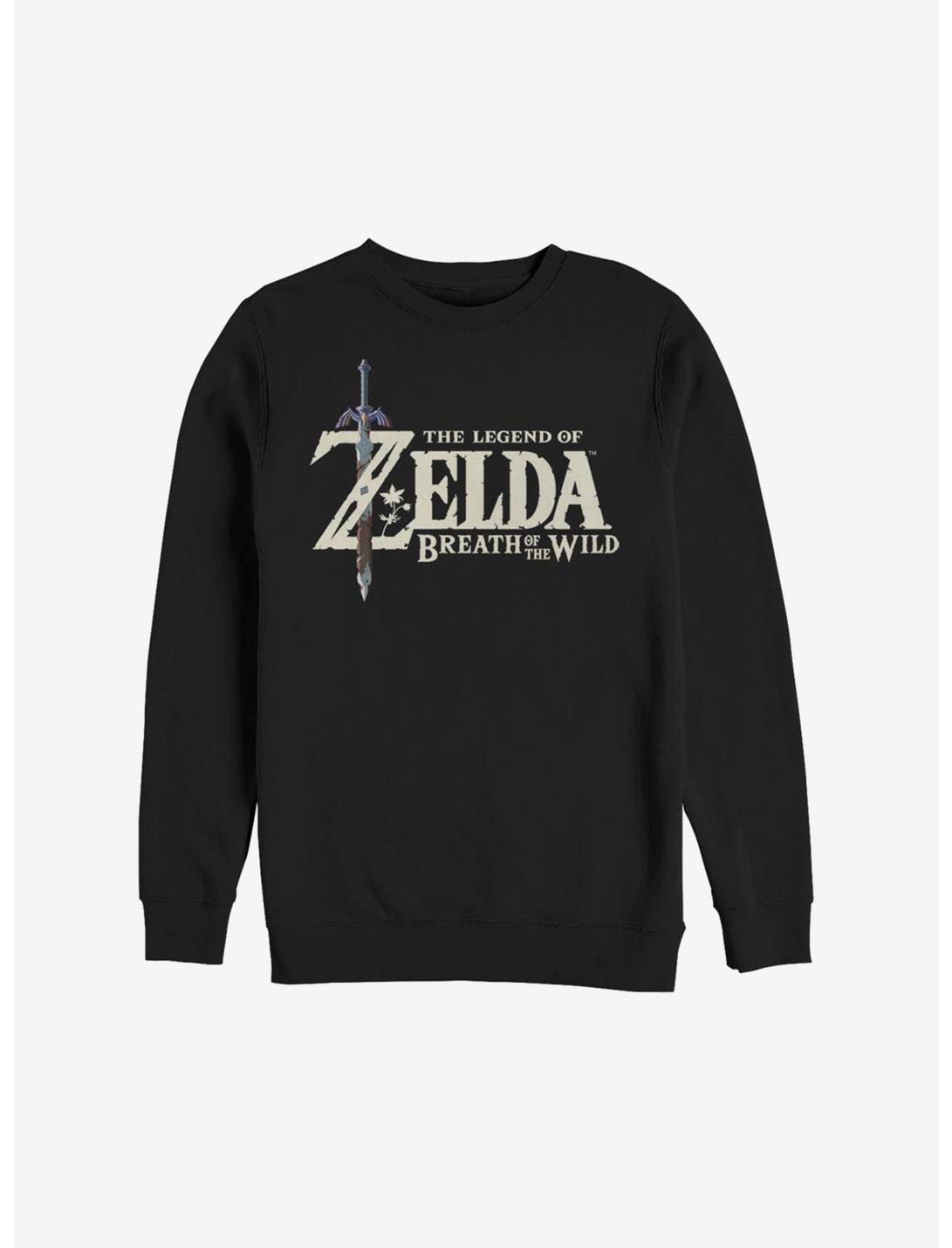 Nintendo The Legend Of Zelda: Breath Of The Wild Logo Sweatshirt, BLACK, hi-res