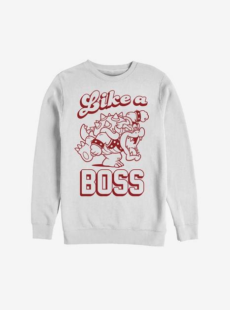 Nintendo Super Mario Like A Boss Bowser Sweatshirt - WHITE | BoxLunch