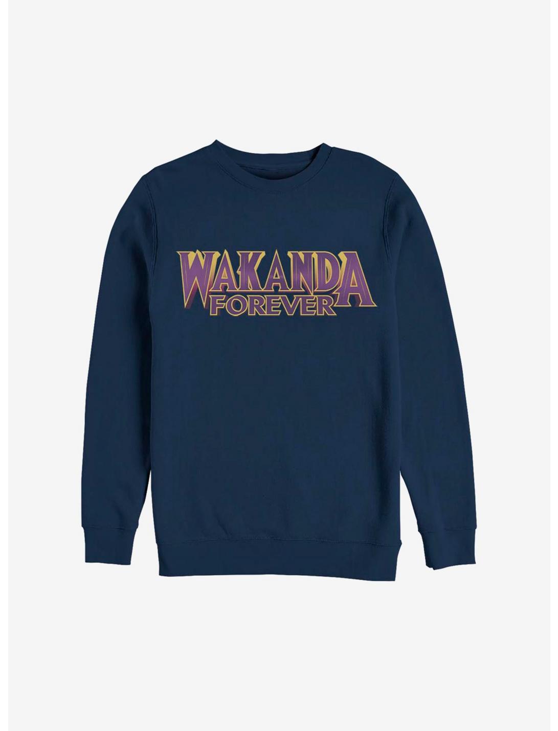Marvel Black Panther Purple Wakanda Forever Sweatshirt, NAVY, hi-res